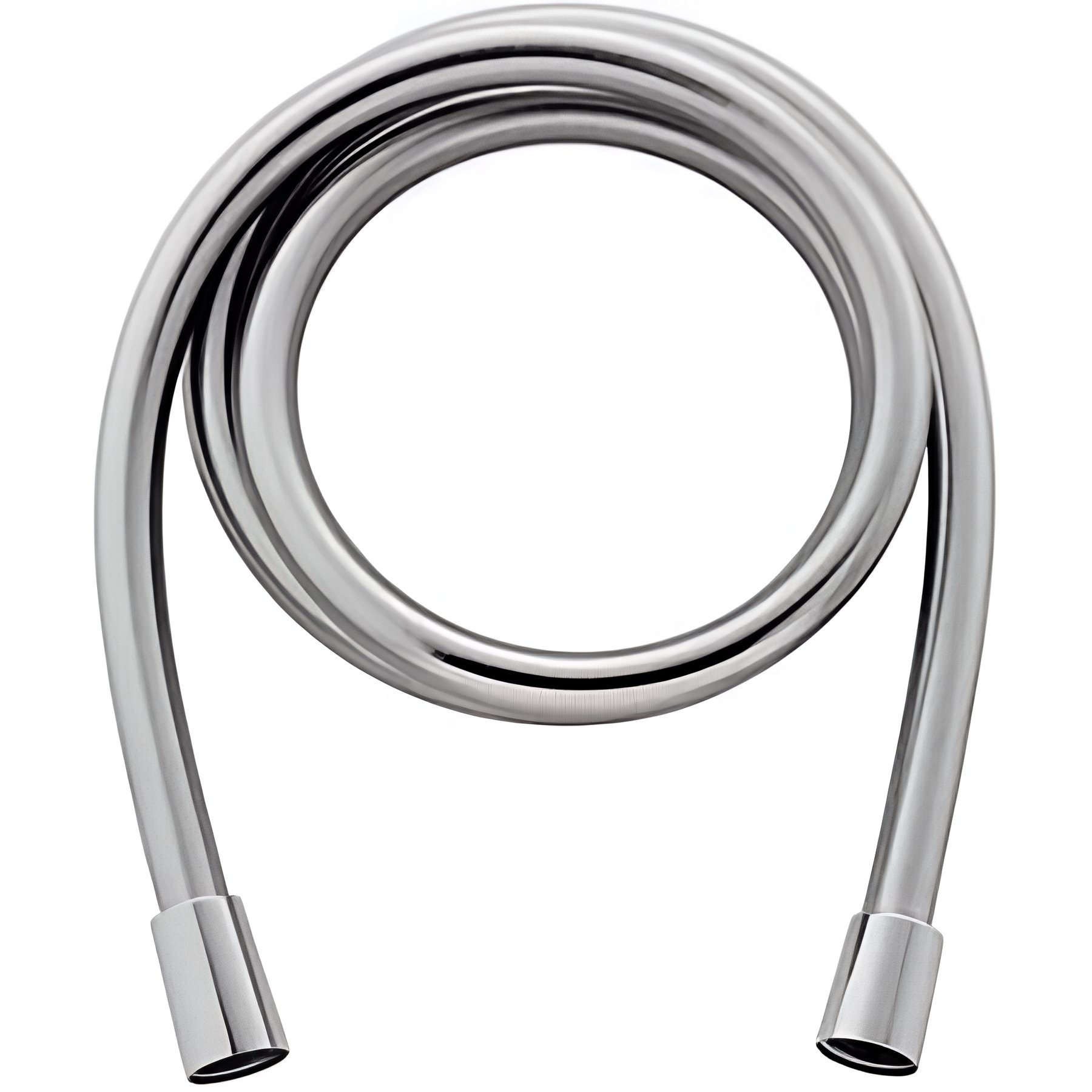 Flexible de douche gris argent 1,75m lisse système anti-torsion bilatéral 2 embouts standards 1/2 sertis SANINDUSA Duo 175 chromé