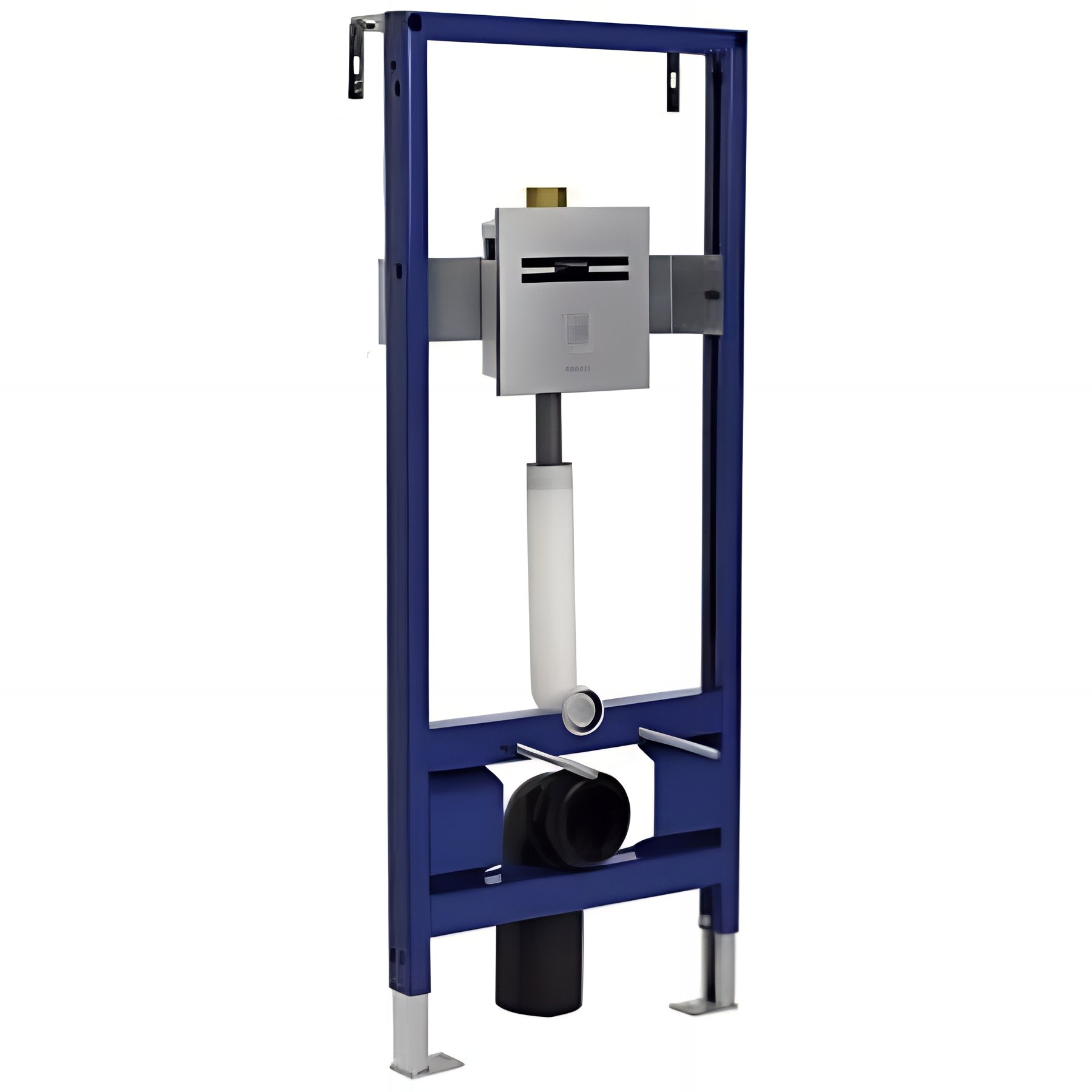 Bâti support pour cuvette de WC suspendu chasse d'eau 3/6L automatique livré avec plaque de détection infrarouge sur piles 9V SANINDUSA Plan