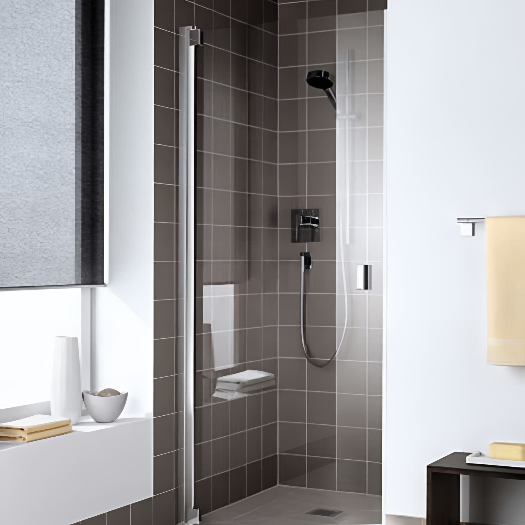 Paroi de douche pivotante largeur 75cm hauteur 200 cm profilé argent poli verre clair