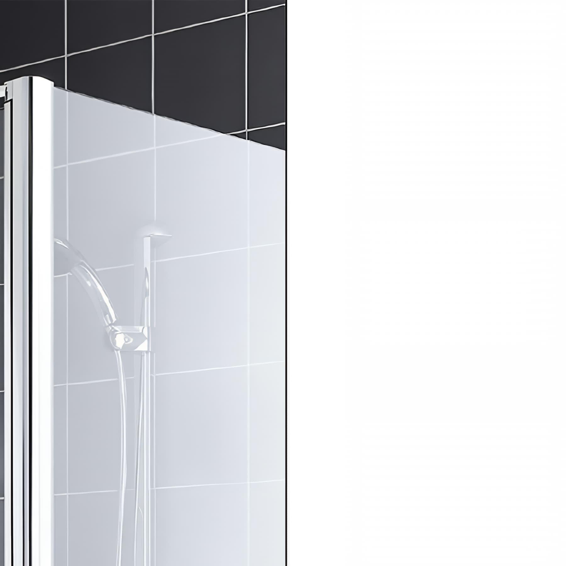 Paroi de douche fixe largeur 83cm hauteur 200 cm profilé argent poli verre dépoli clean