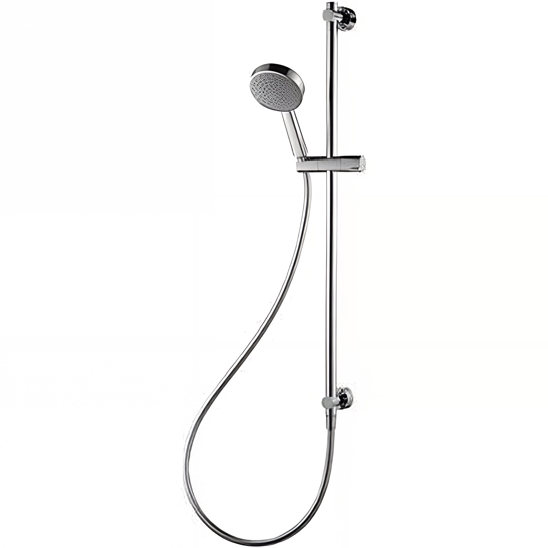 Kit barre de douche compatible avec mélangeur 3 voies intégré douchette flexible de douche 1.50m et support inclus SANINDUSA Pro-jet chrome et blanc