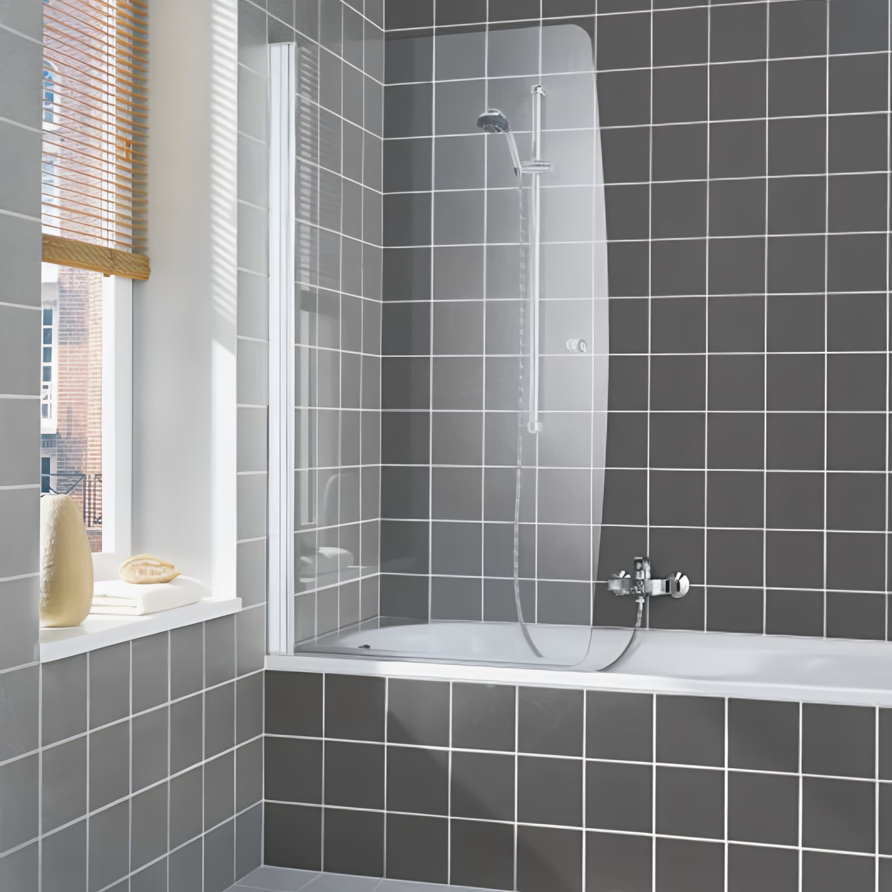 Pare bain largeur 80cm hauteur 140 cm blanc verre clair