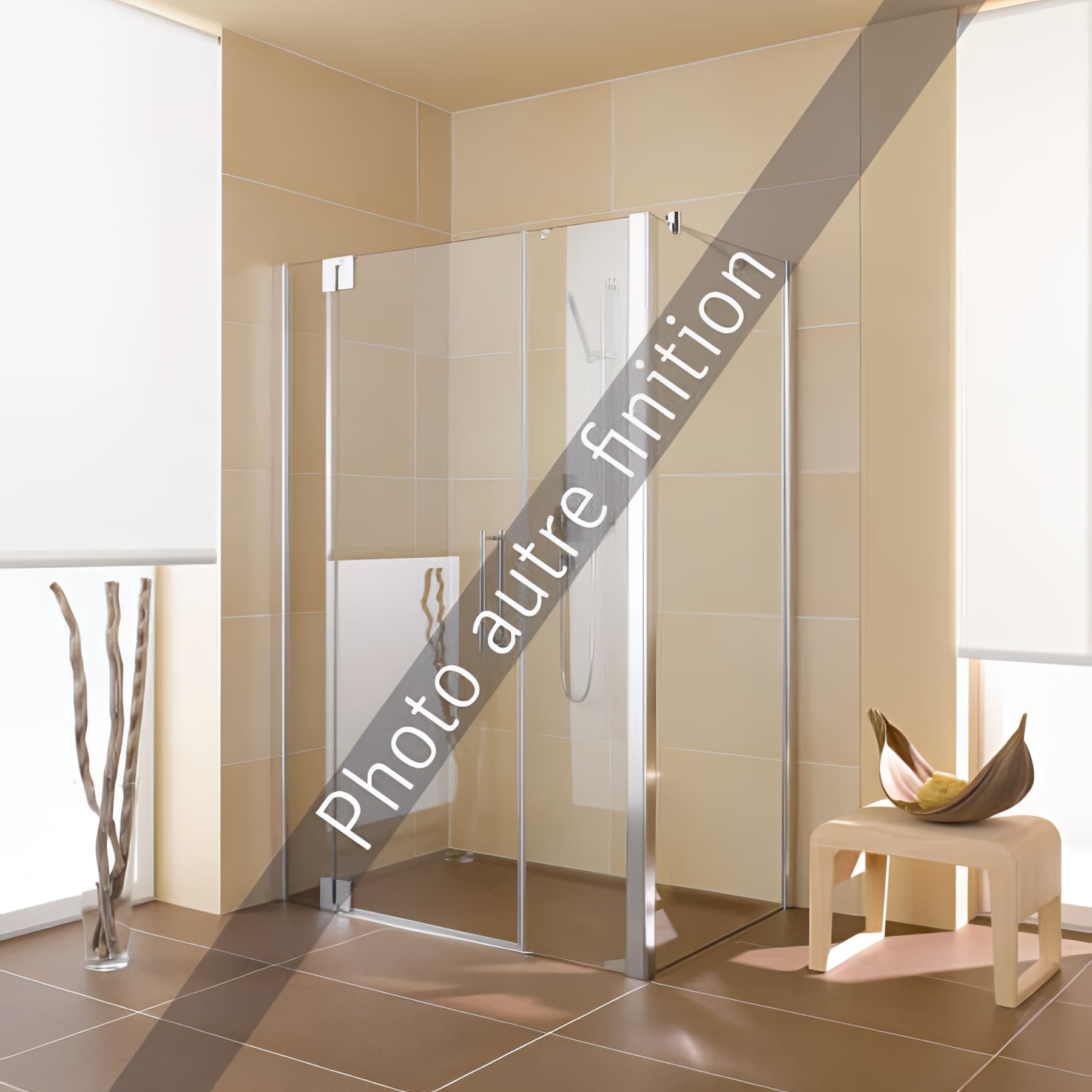 Paroi de douche pivotante largeur 180 cm hauteur 200 cm argent finition mat verre teinté gris clean