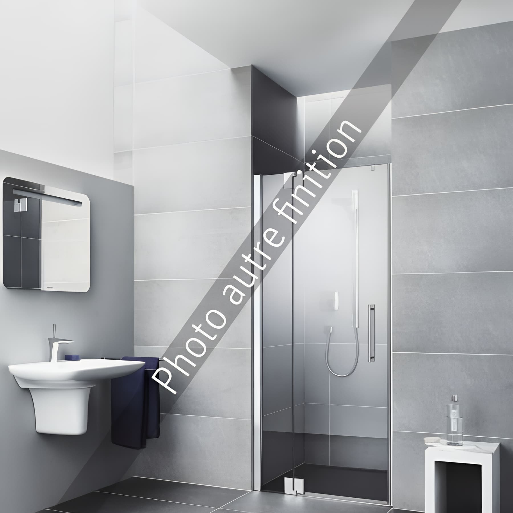 Paroi de douche pivotante largeur 120 cm hauteur 200 cm profilé argent poli verre teinté gris clean