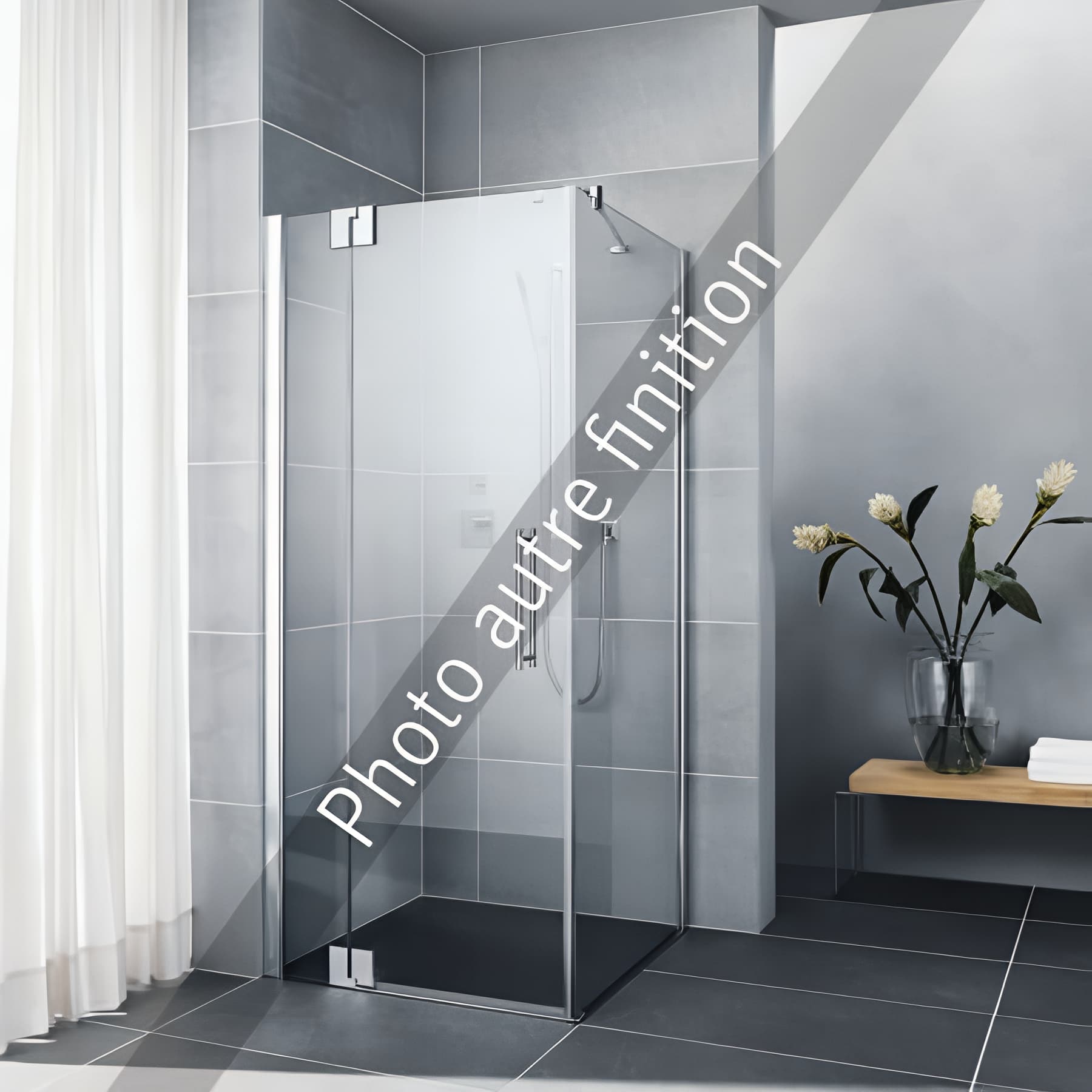 Paroi de douche pivotante largeur 78cm hauteur 200 cm profilé argent poli verre clair clean