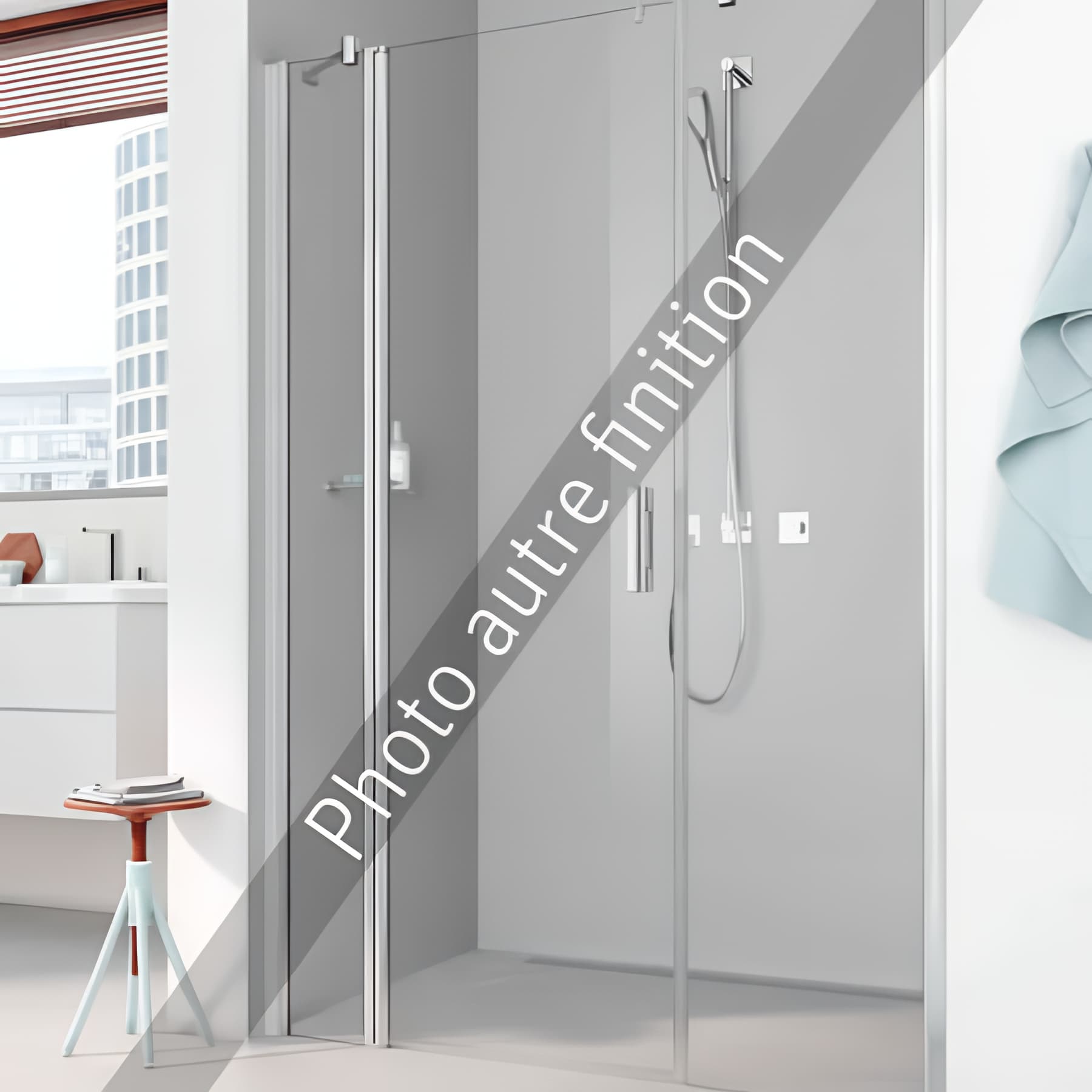 Paroi de douche pivotante largeur 120 cm hauteur 200 cm profilé argent poli verre teinté gris clean