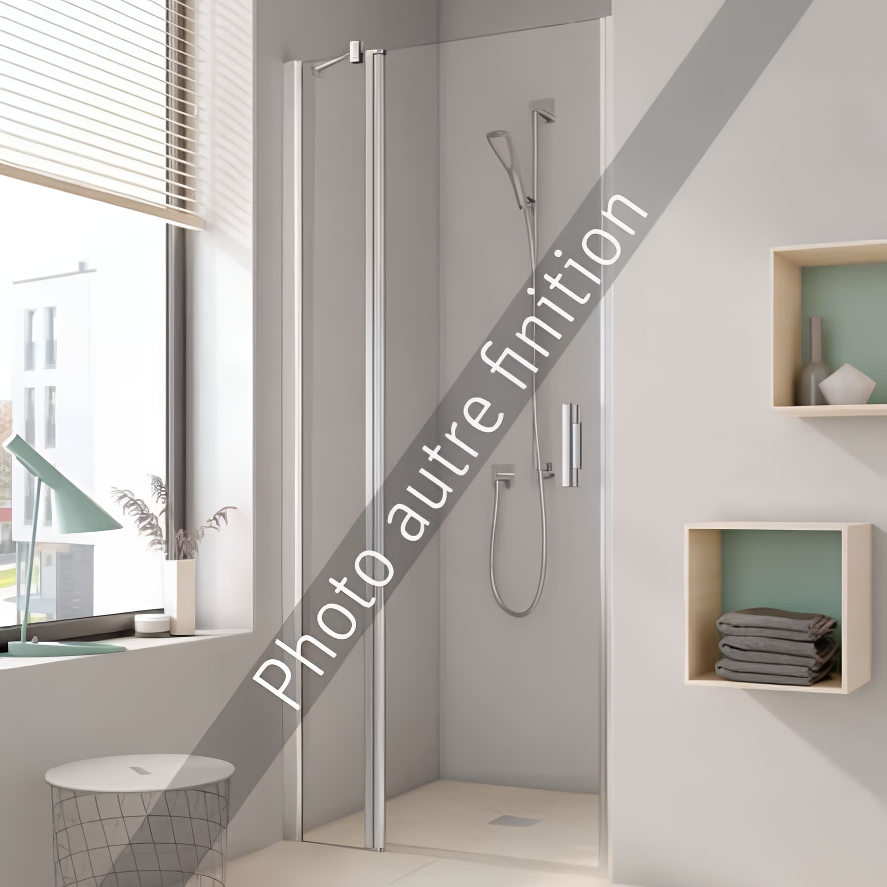 Paroi de douche pivotante largeur 80cm hauteur 200 cm profilé argent poli verre teinté gris clean