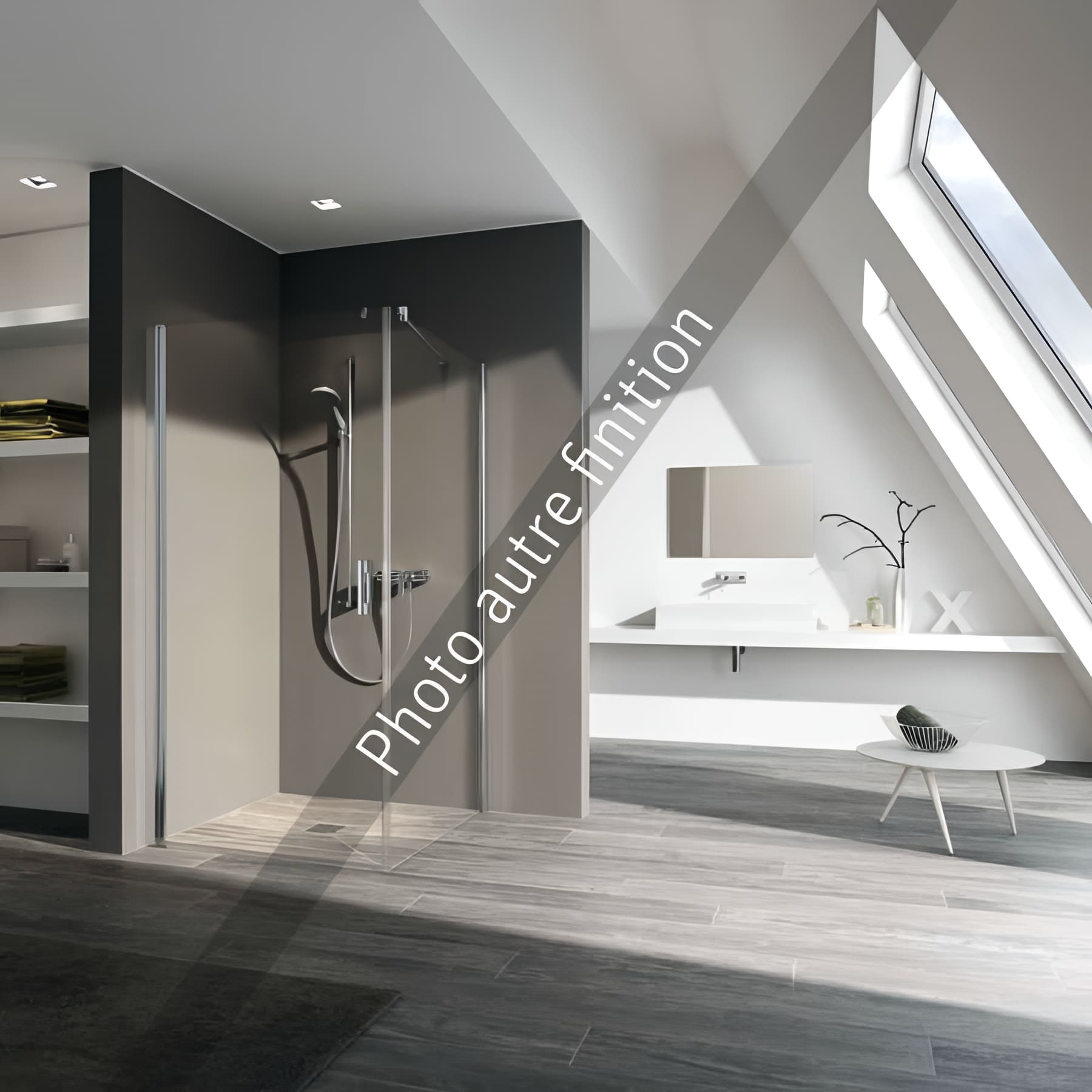 Paroi de douche pivotante largeur 75cm hauteur 200 cm profilé argent poli verre teinté gris