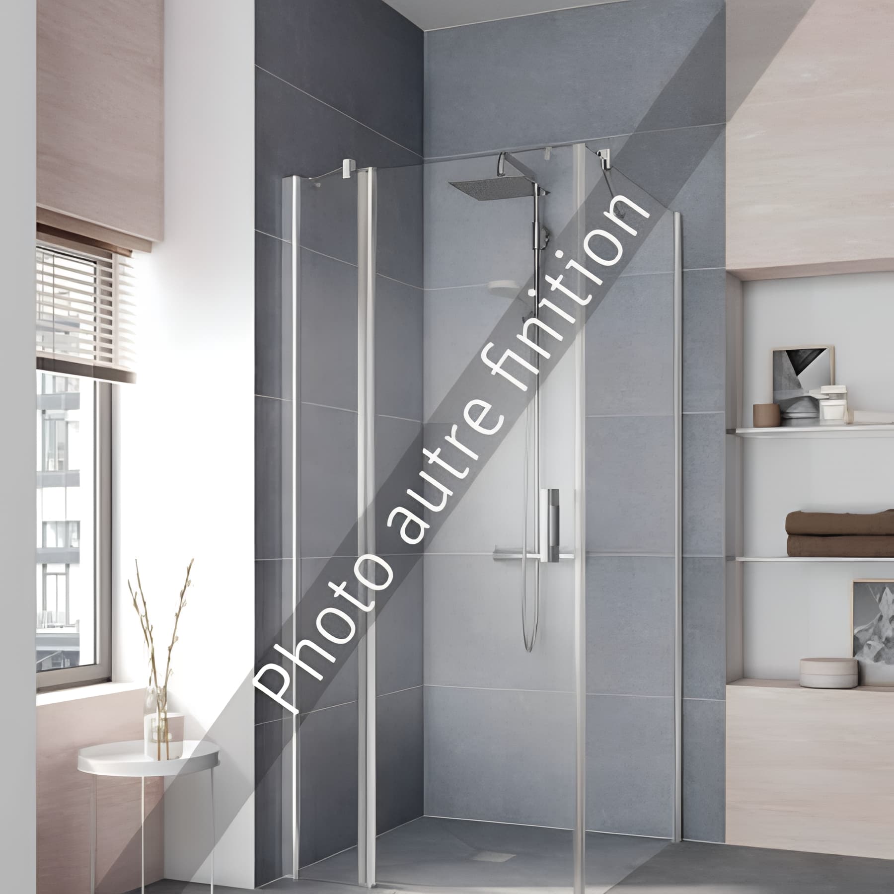 Paroi de douche pivotante largeur 103 cm hauteur 200 cm profilé argent poli verre clair clean