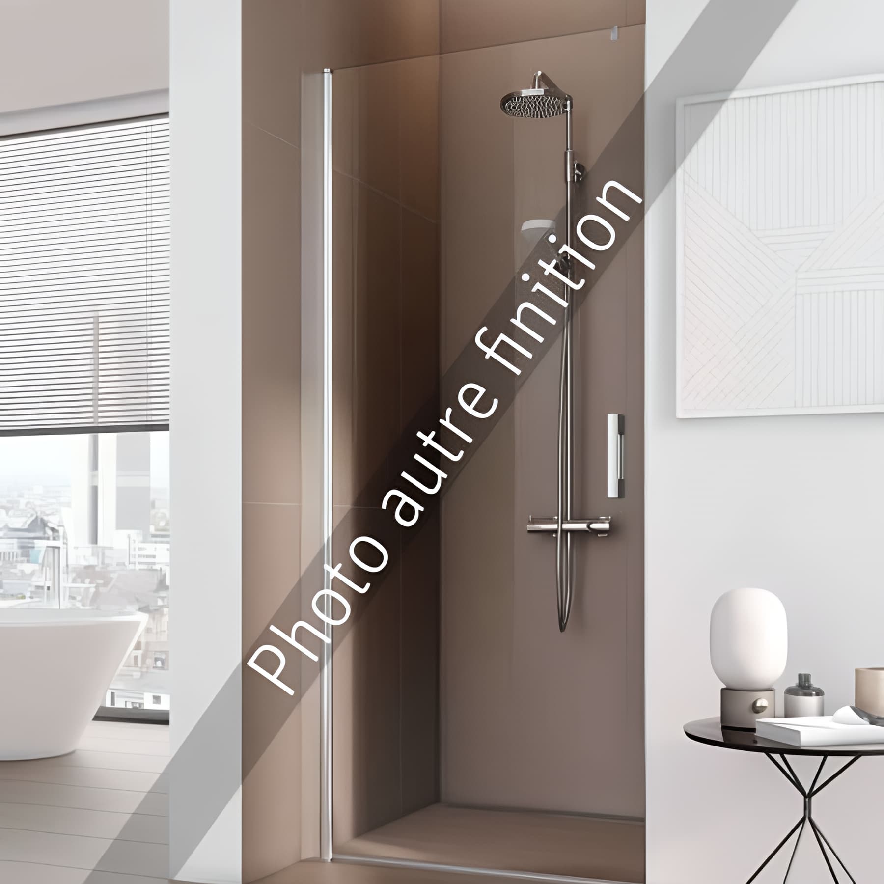 Paroi de douche pivotante largeur 90cm hauteur 200 cm profilé argent poli verre clair clean