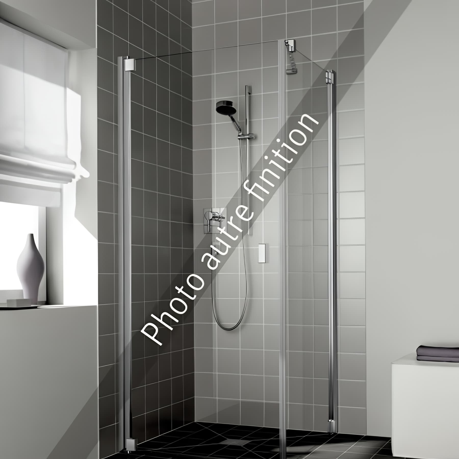 Paroi de douche pivotante largeur 83cm hauteur 200 cm profilé argent poli verre clair clean
