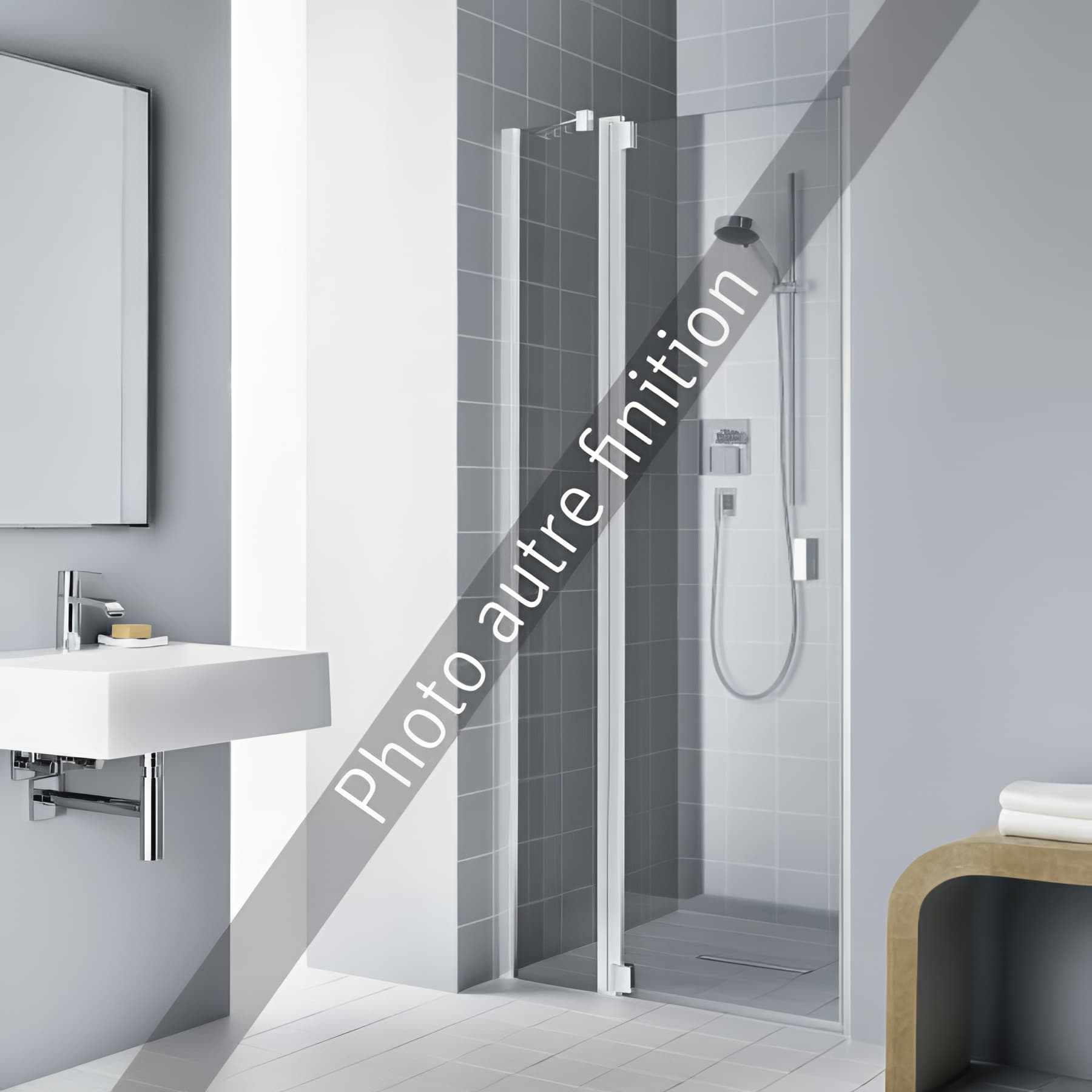 Paroi de douche pivotante largeur 80cm hauteur 200 cm blanc verre clair