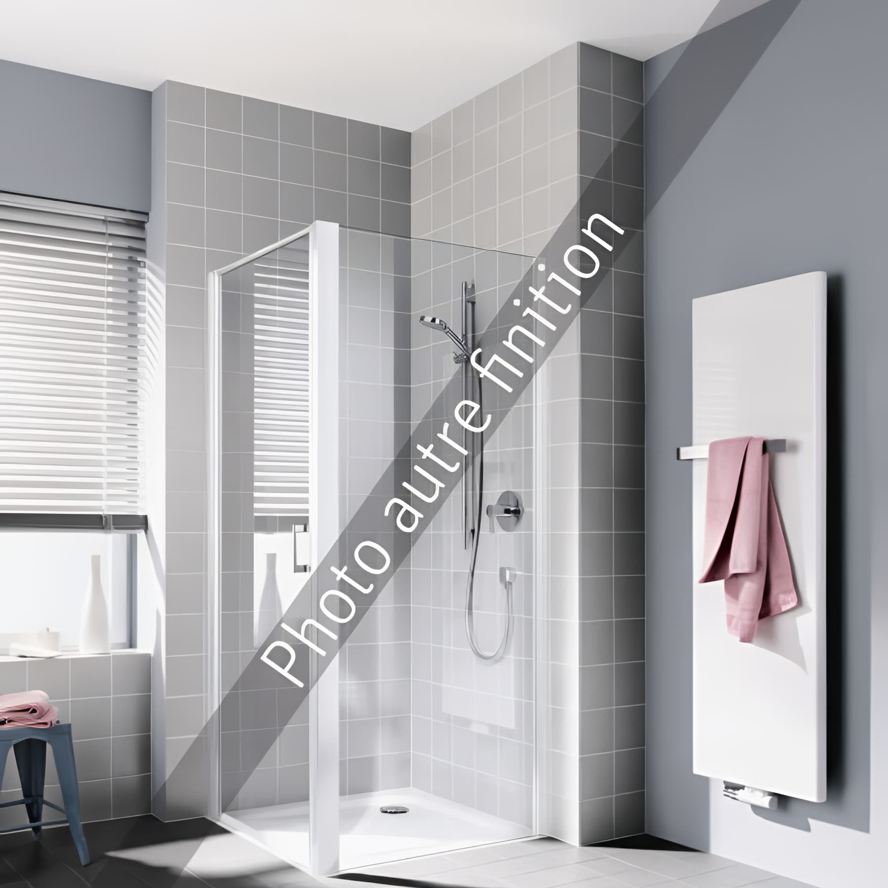 Paroi de douche fixe largeur 110 cm hauteur 200 cm profilé argent poli verre clair