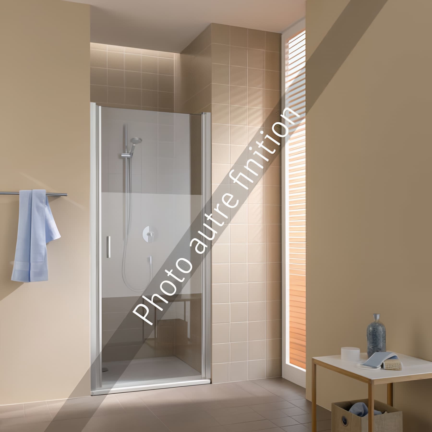 Paroi de douche pivotante largeur 80cm hauteur 200 cm blanc verre clair