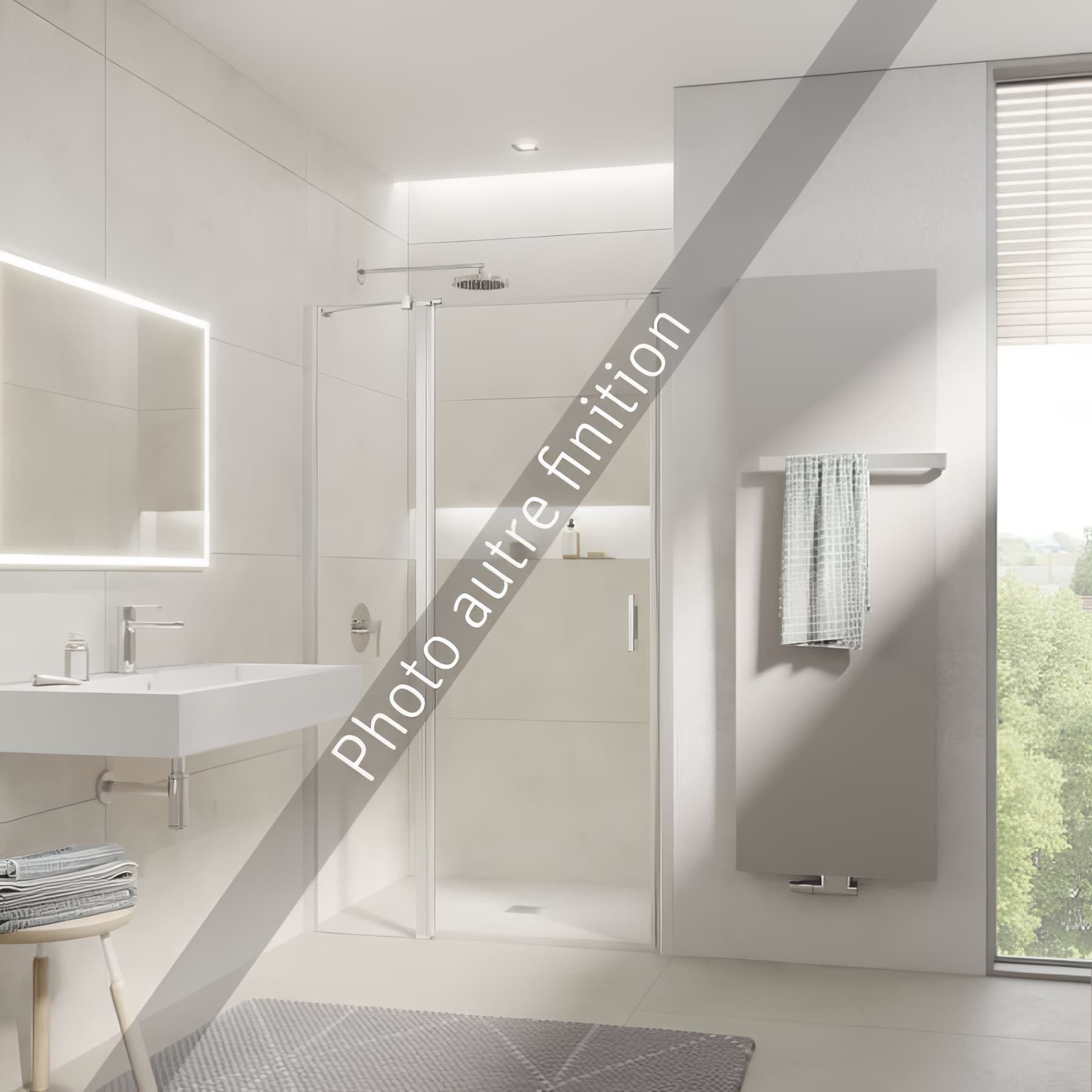 Paroi de douche pivotante largeur 120 cm hauteur 200 cm argent finition mat verre clair clean