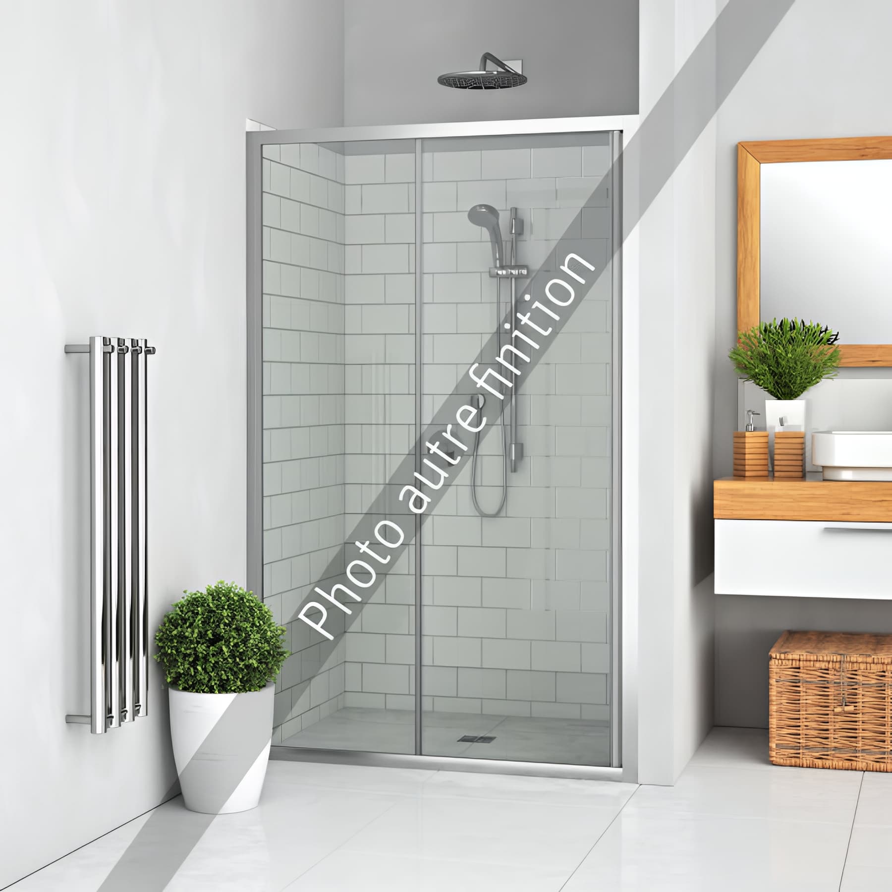 Paroi de douche coulissante largeur 110 cm hauteur 1,90m blanc verre clair clean