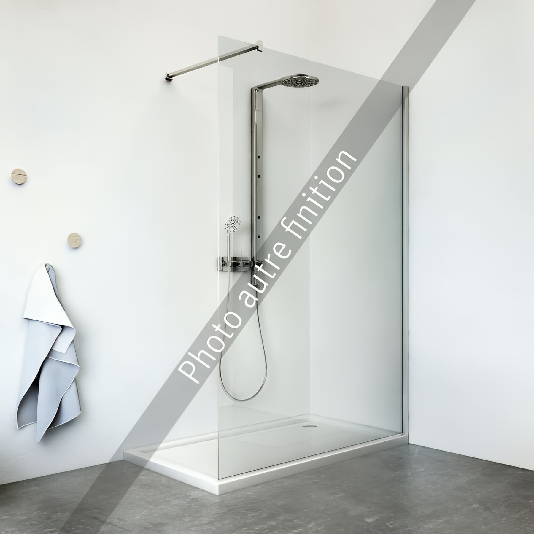 Paroi de douche walk-in largeur 80cm hauteur 200 cm profilé argent poli verre clair clean