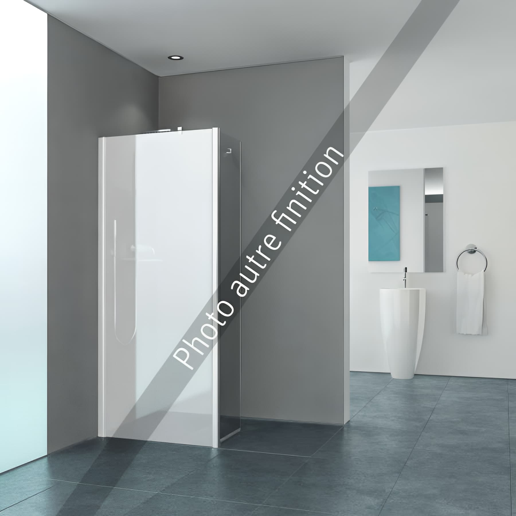 Paroi de douche walk-in largeur 40cm hauteur 200 cm profilé argent poli verre clair clean
