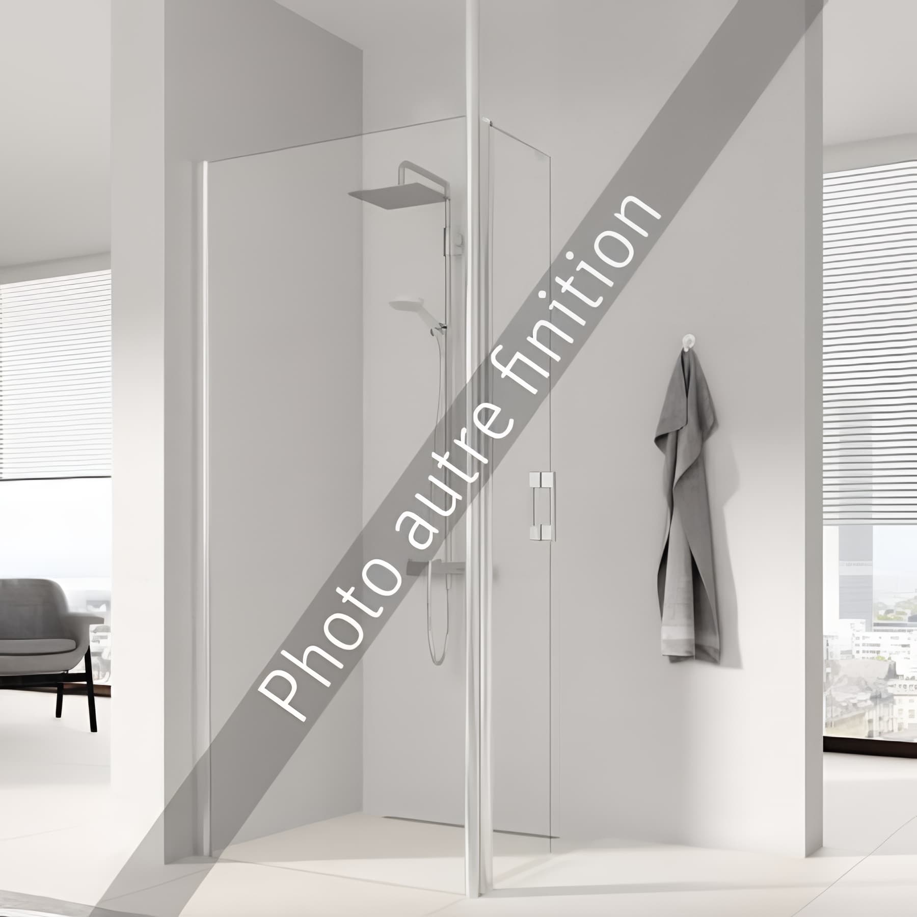 Paroi de douche walk-in largeur 80cm hauteur 200 cm profilé argent poli verre clair clean