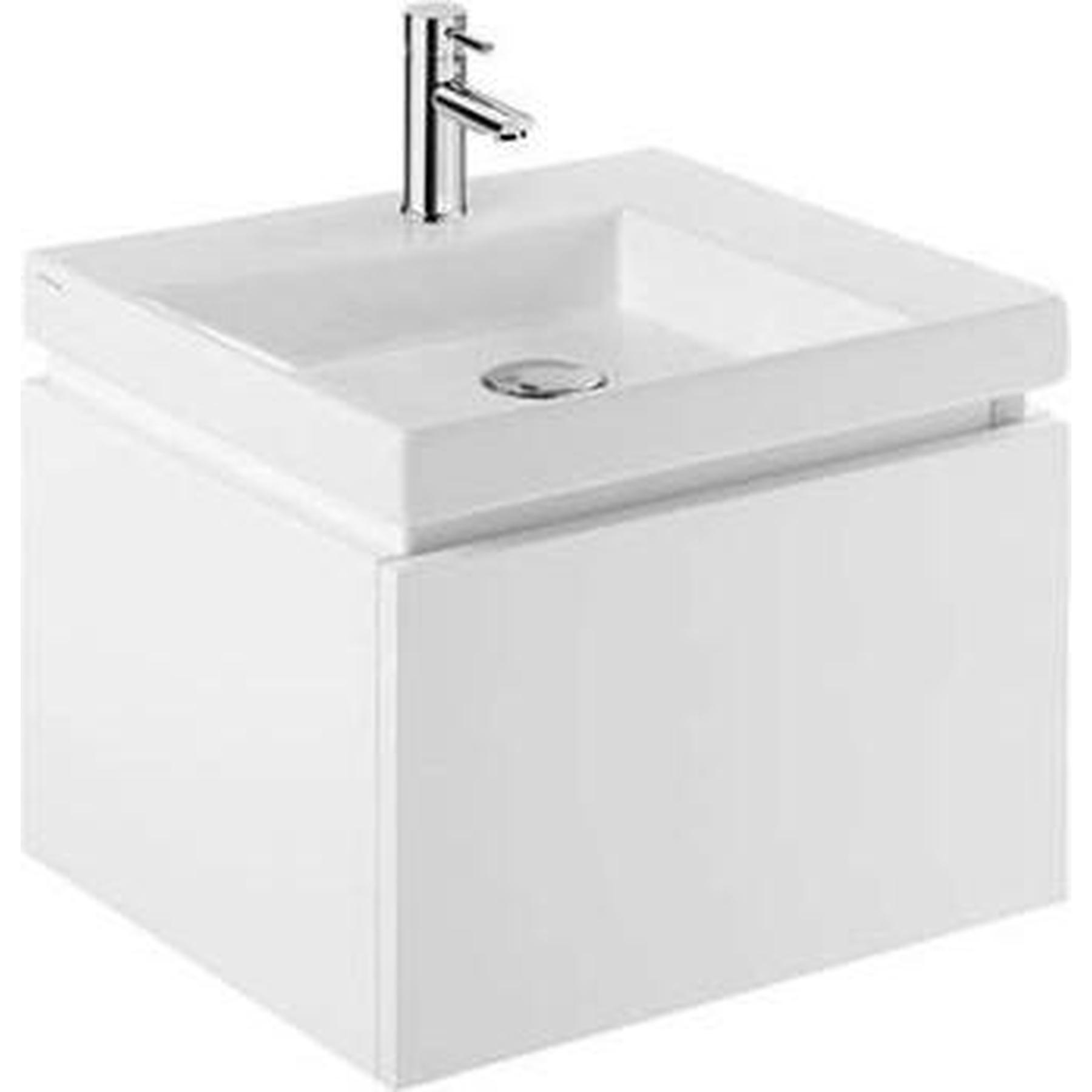 Meuble salle de bains suspendu Vista pour Vasque 100 avec 1 tiroir couleur blanc   