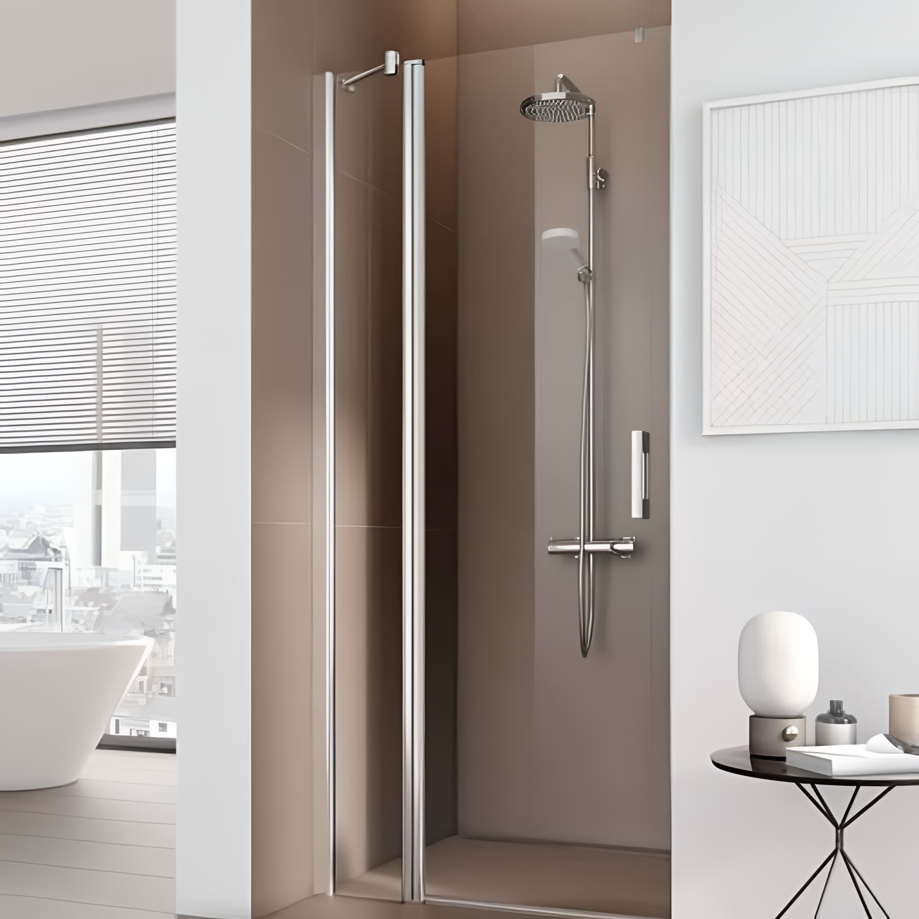 Paroi de douche pivotante largeur 80cm hauteur 200 cm profilé argent poli verre clair clean