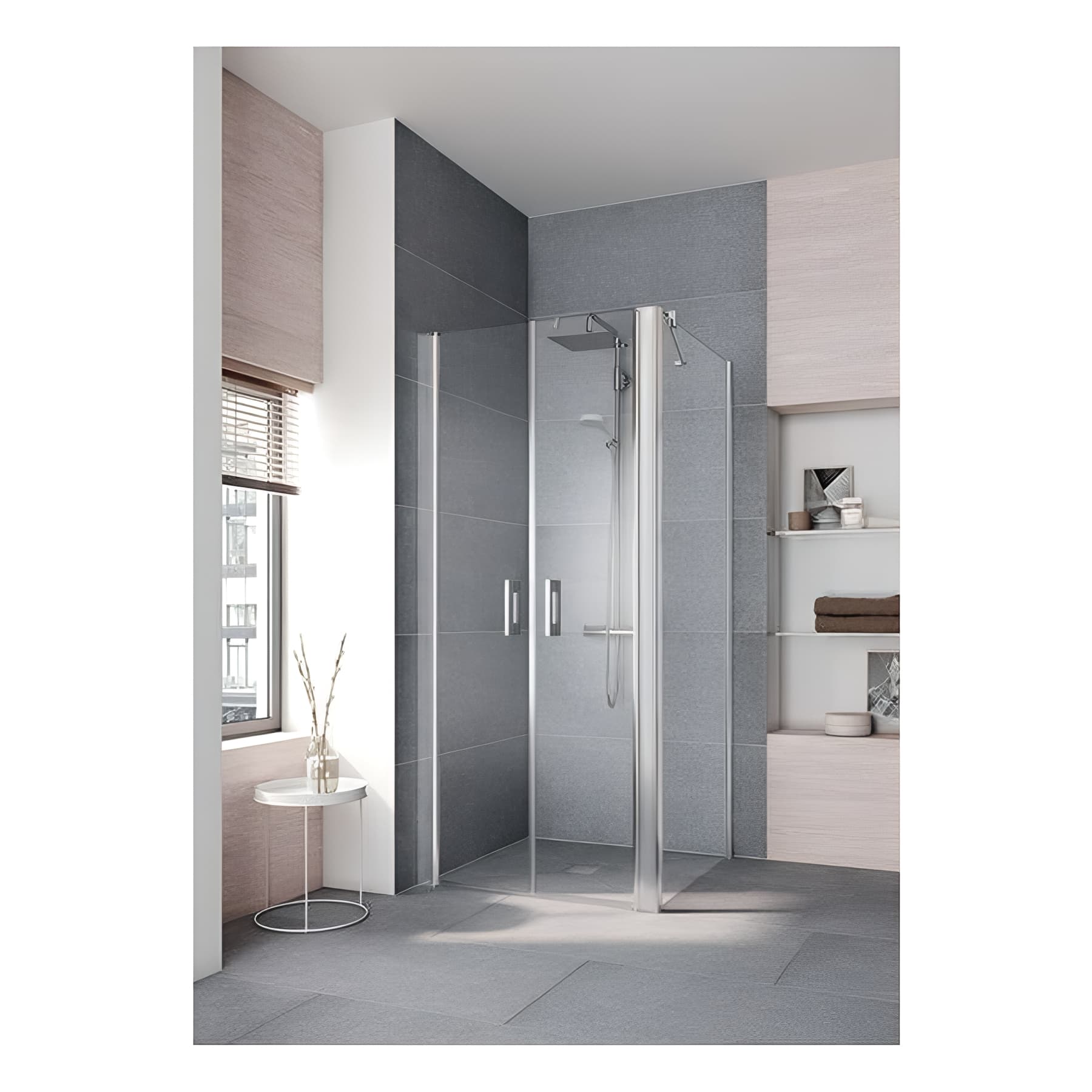 Paroi de douche fixe largeur 120 cm hauteur 200 cm profilé argent poli verre clair clean