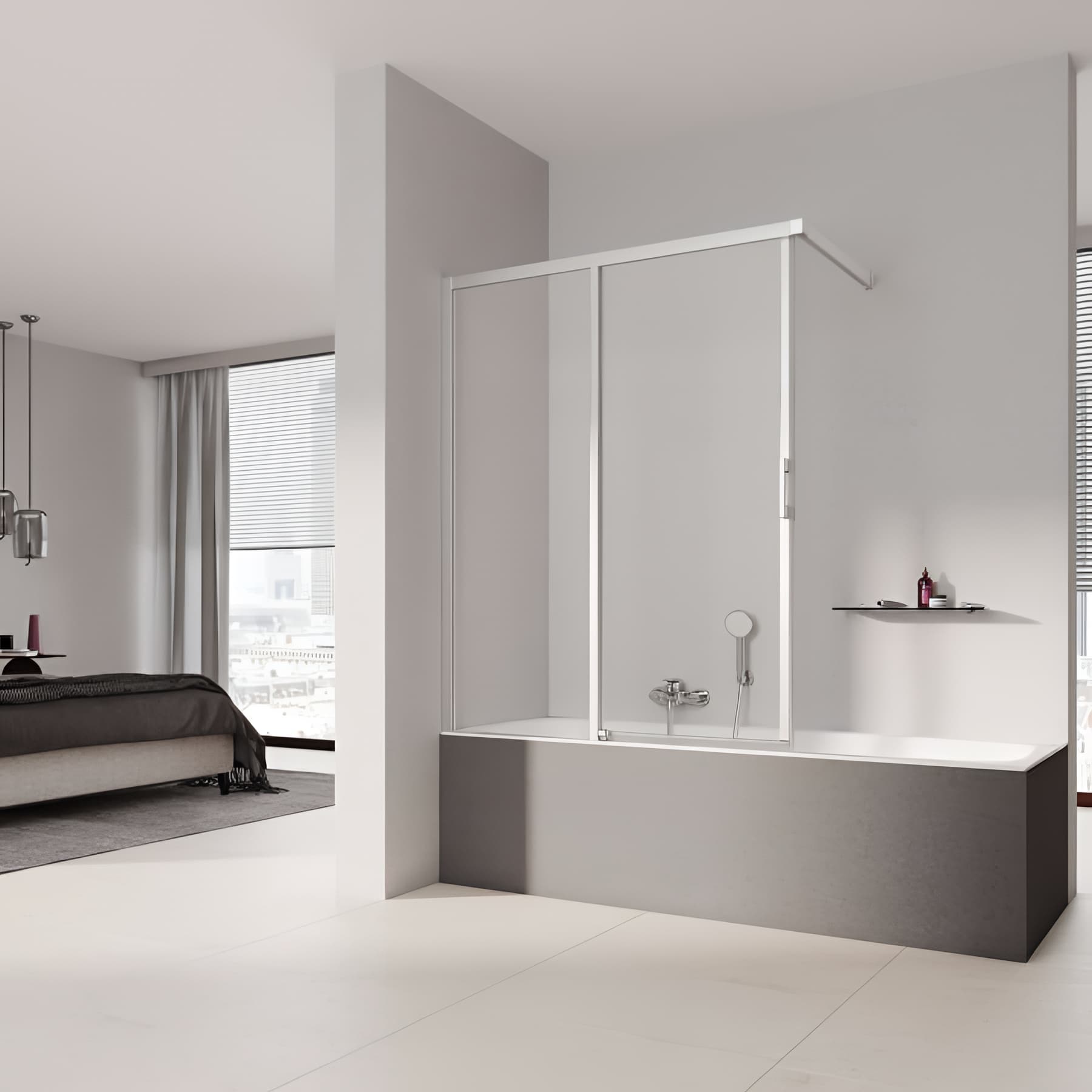 Pare bain coulissant largeur 120 cm hauteur 150 cm profilé argent poli verre clair clean