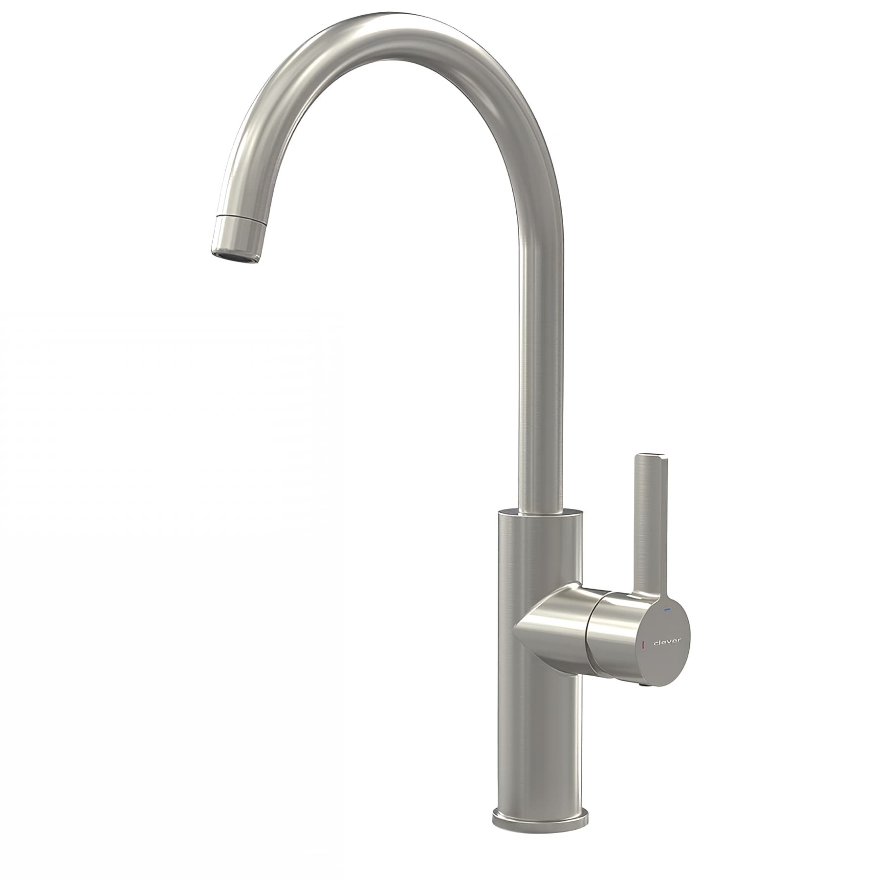 Mitigeur évier CLEVER Gamme PRO modèle ALPINA couleur BRUSHED modèle NICKEL ROUND