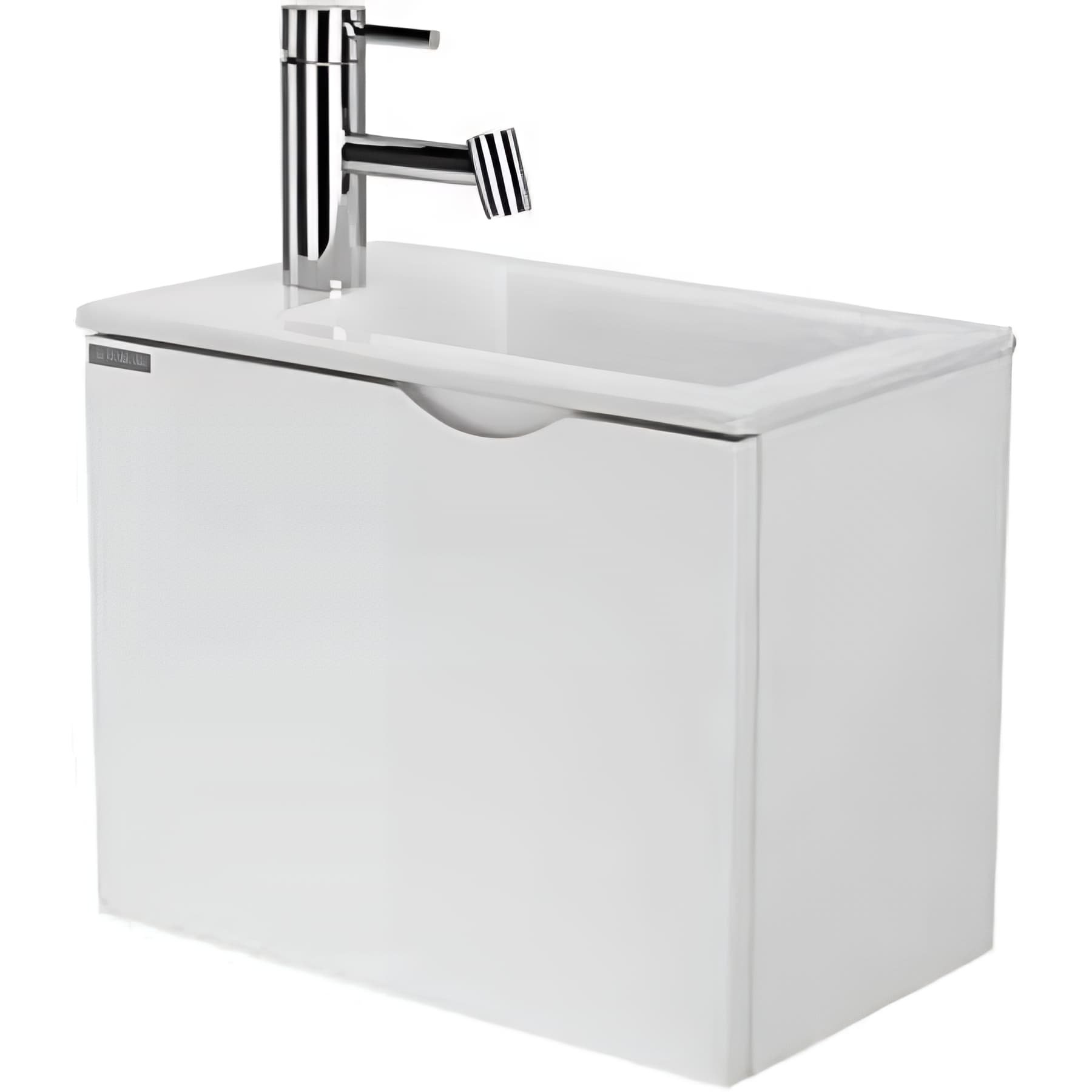 Meuble suspendu pour lave-mains 1 porte SANINDUSA Alicante 40x25 hauteur 33cm blanc (lave-mains et mitigeur non inclus)