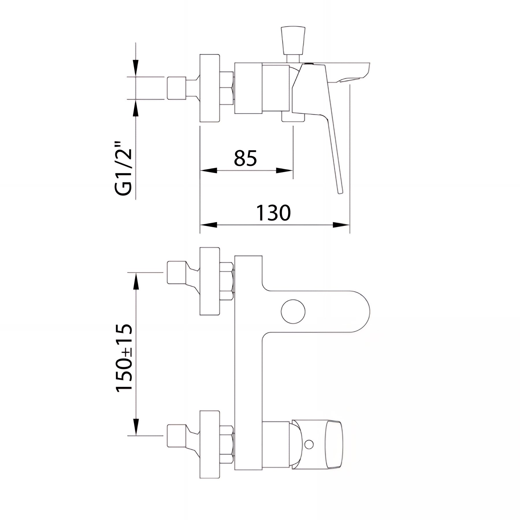 Mitigeur douche CLEVER Gamme PRO débit éco de 9 à 12L mn couleur noir mat modèle VOGUE XTREME