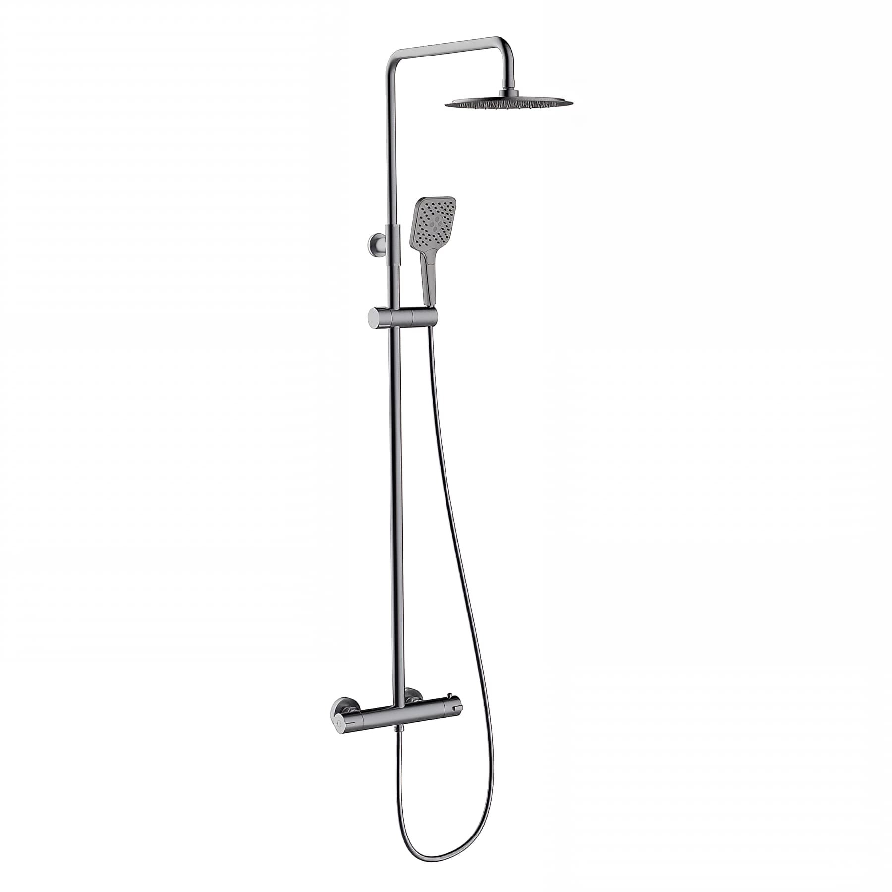 Colonne de douche CLEVER Gamme PRO thermostatique eXtensible couleur GUN METAL modèle UP URBAN