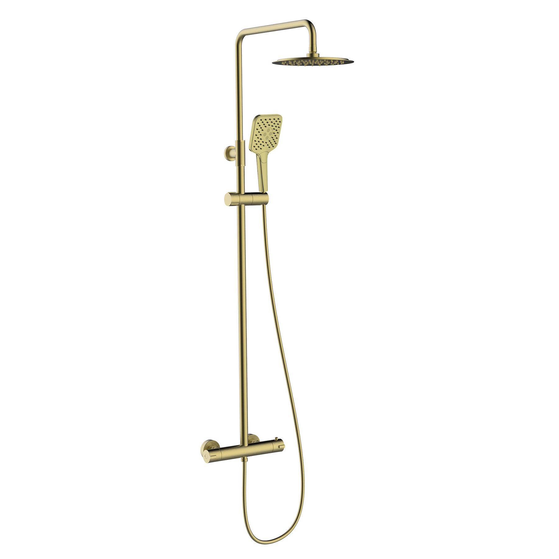 Colonne de douche CLEVER thermostatique eXtensible couleur BRUSHED GOLD modèle UP URBAN