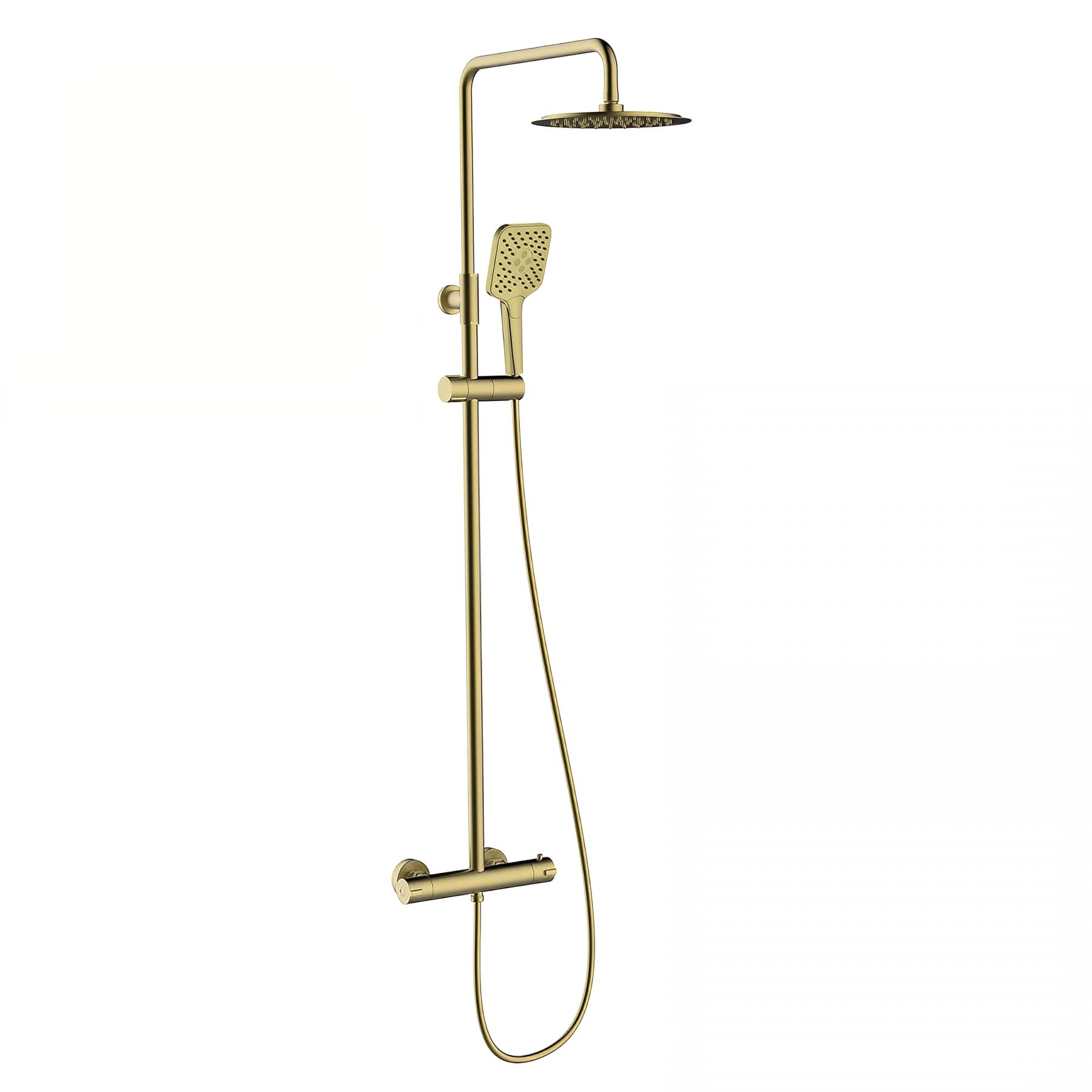 Colonne de douche CLEVER Gamme PRO thermostatique eXtensible couleur BRUSHED GOLD modèle UP URBAN