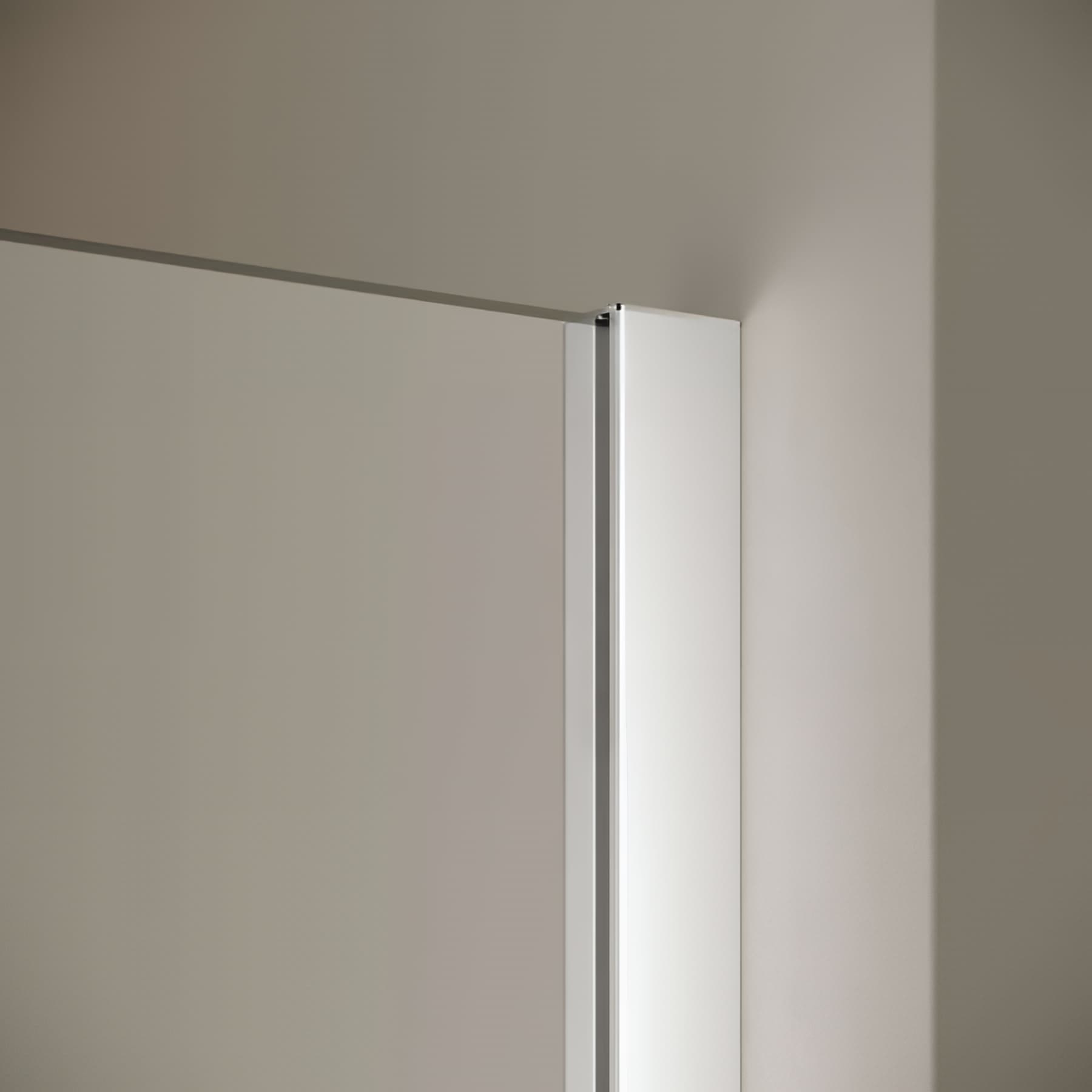 Paroi de douche walk-in largeur 140 cm hauteur 200 cm profilé argent poli verre clair