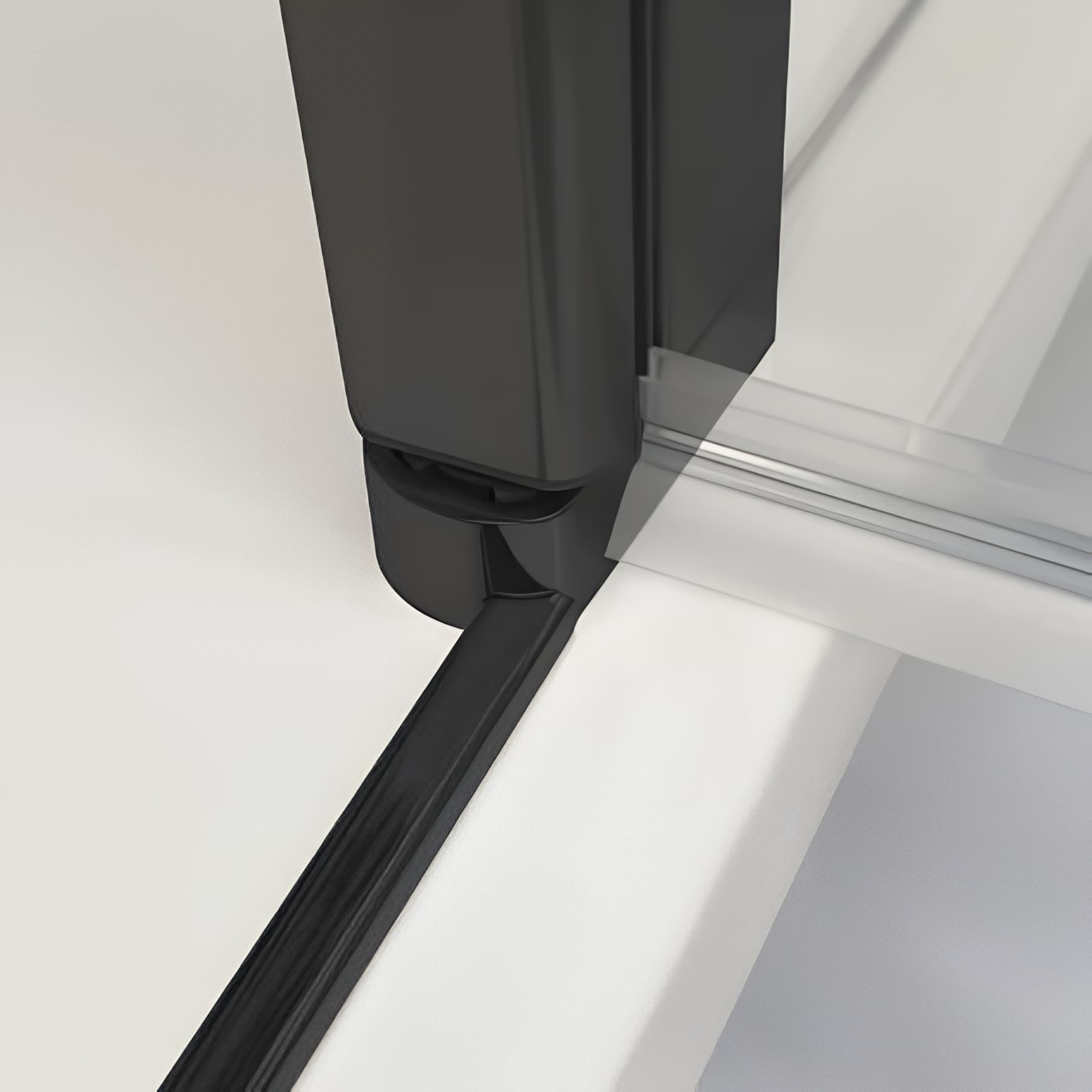 Pare bain largeur 75cm hauteur 150 cm profilé noir verre clair clean