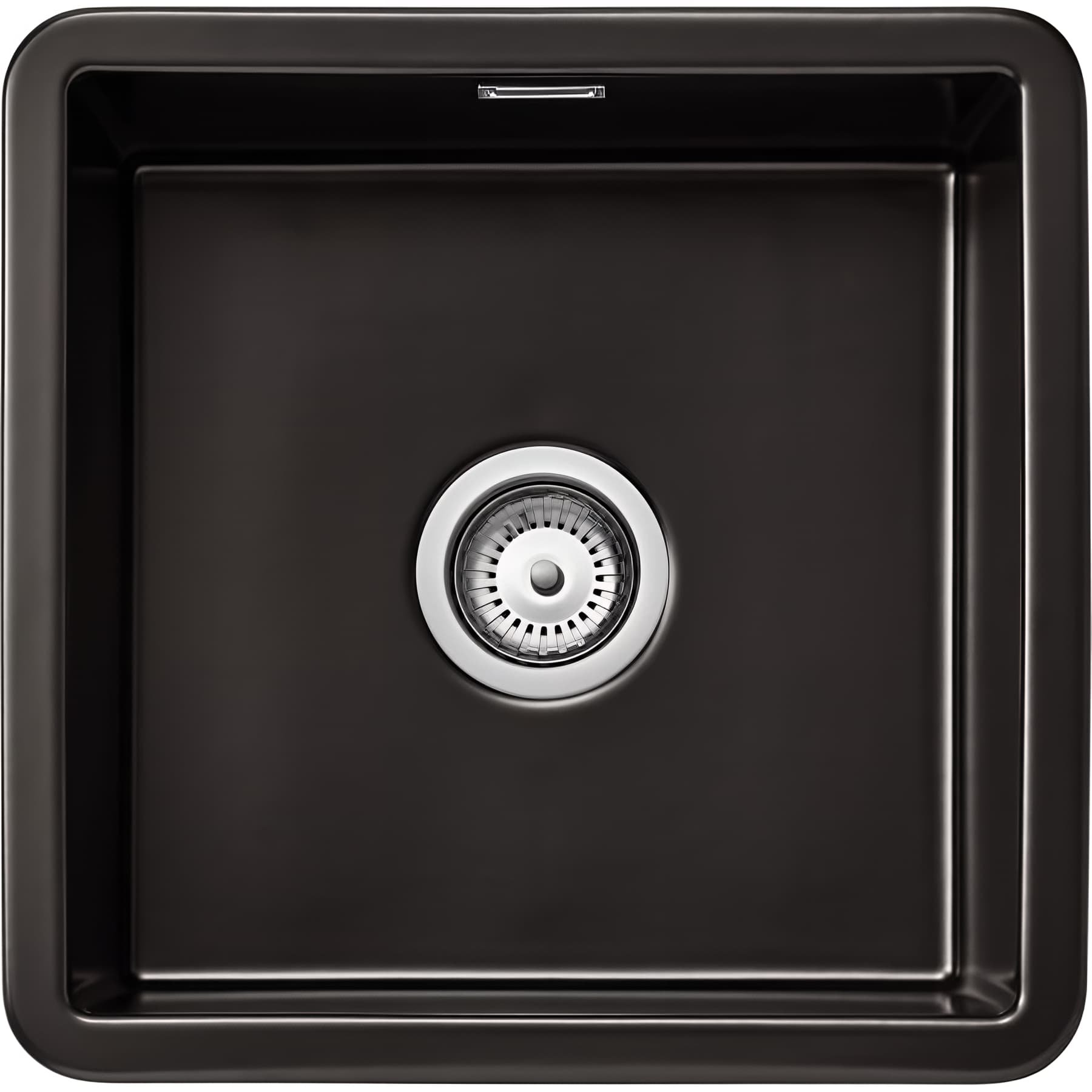 Évier 1 bac à encastrer 46x46cm hauteur 22cm grès fin tradionnel SANINDUSA Valet blanc (livré avec bonde et trop-plein)