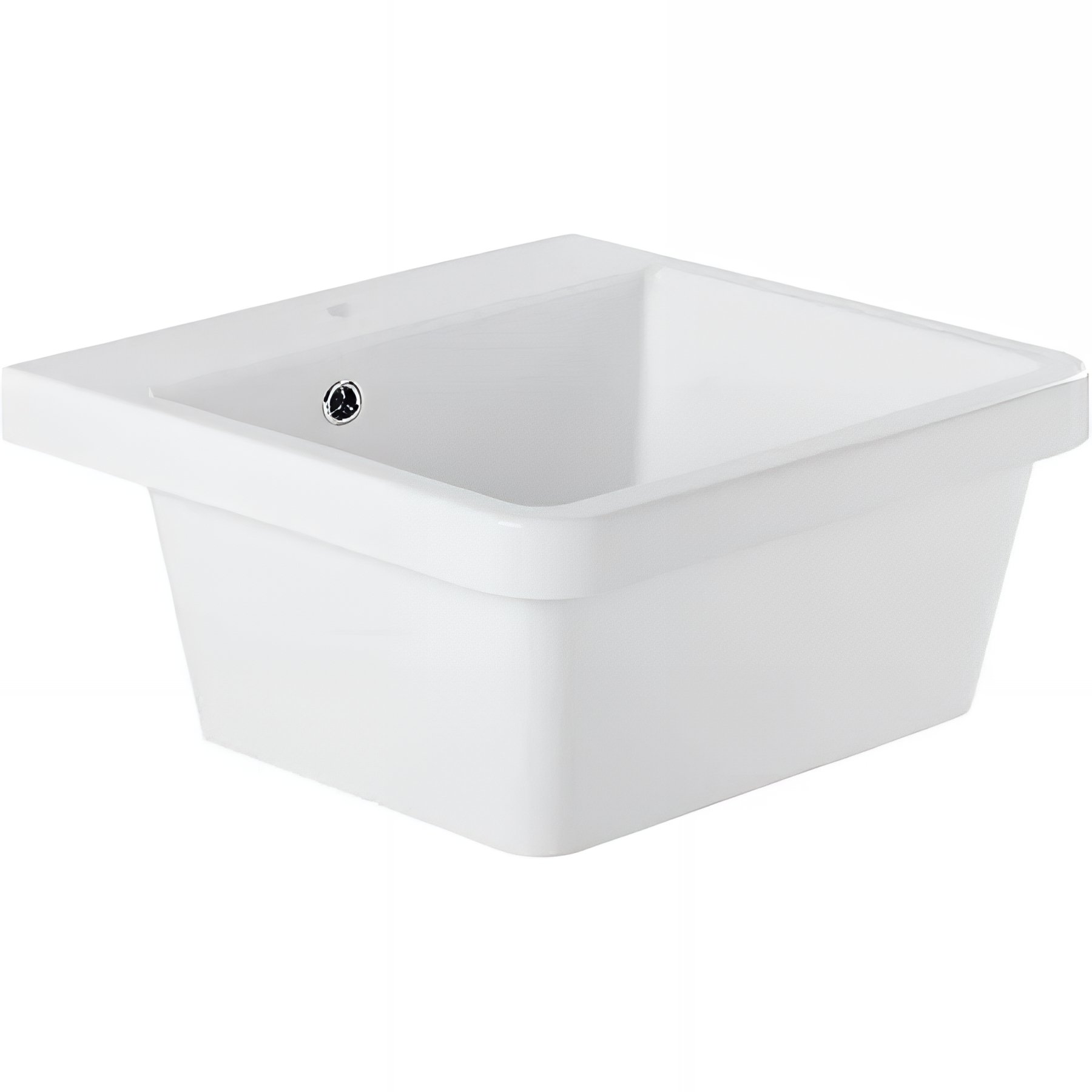 Évier 1 bac à encastrer par dessus 51x51cm hauteur 23,5cm grès fin tradionnel SANINDUSA Utility 51 blanc (livré avec vidage)