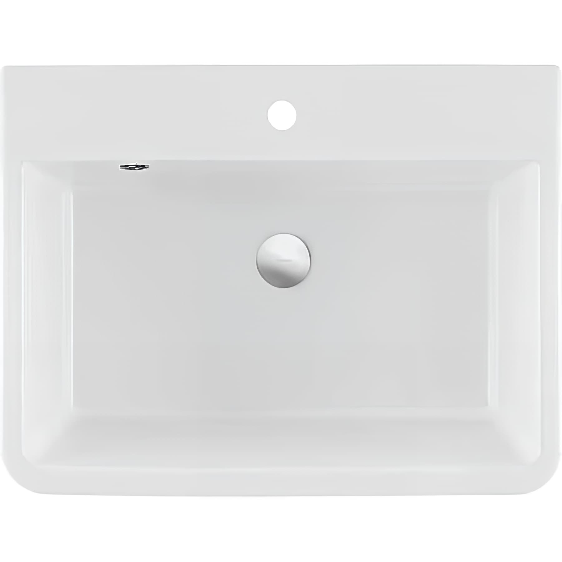 Évier 1 bac à encastrer par dessus 66x51cm hauteur 23,2cm grès fin tradionnel SANINDUSA Utility 66 blanc (livré avec vidage)