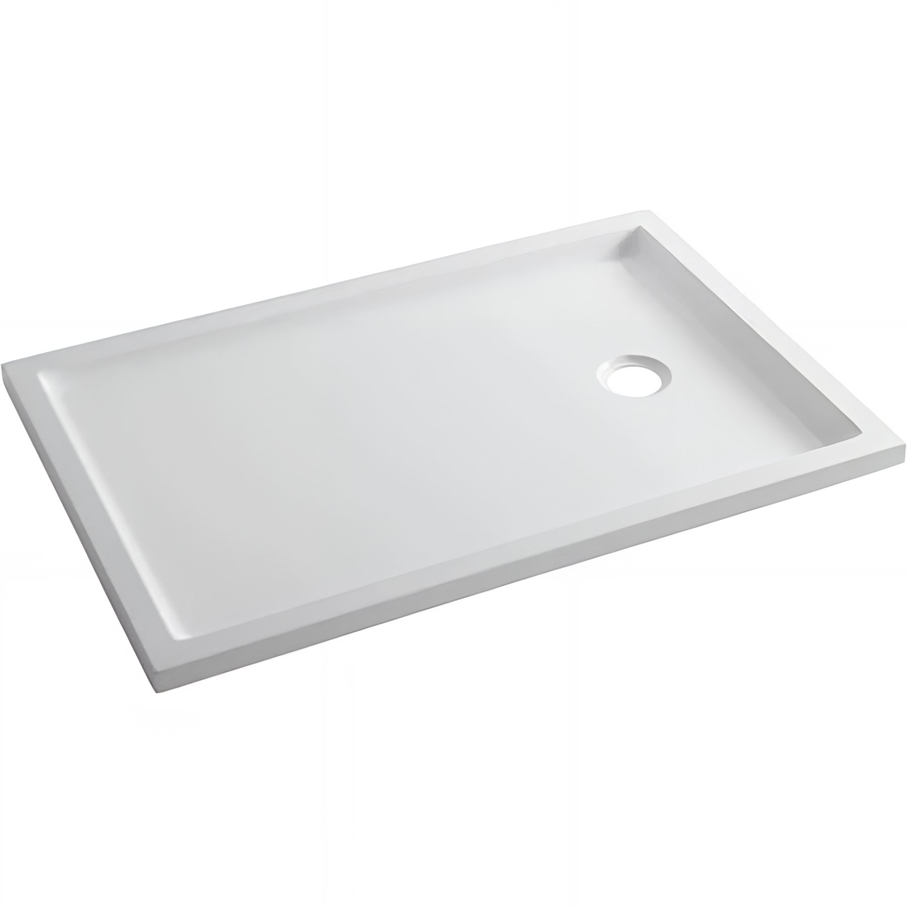 Receveur de douche extra-plat acrylique haute densité SANINDUSA Piano fond lisse 110x80 épaisseur 3.5cm blanc