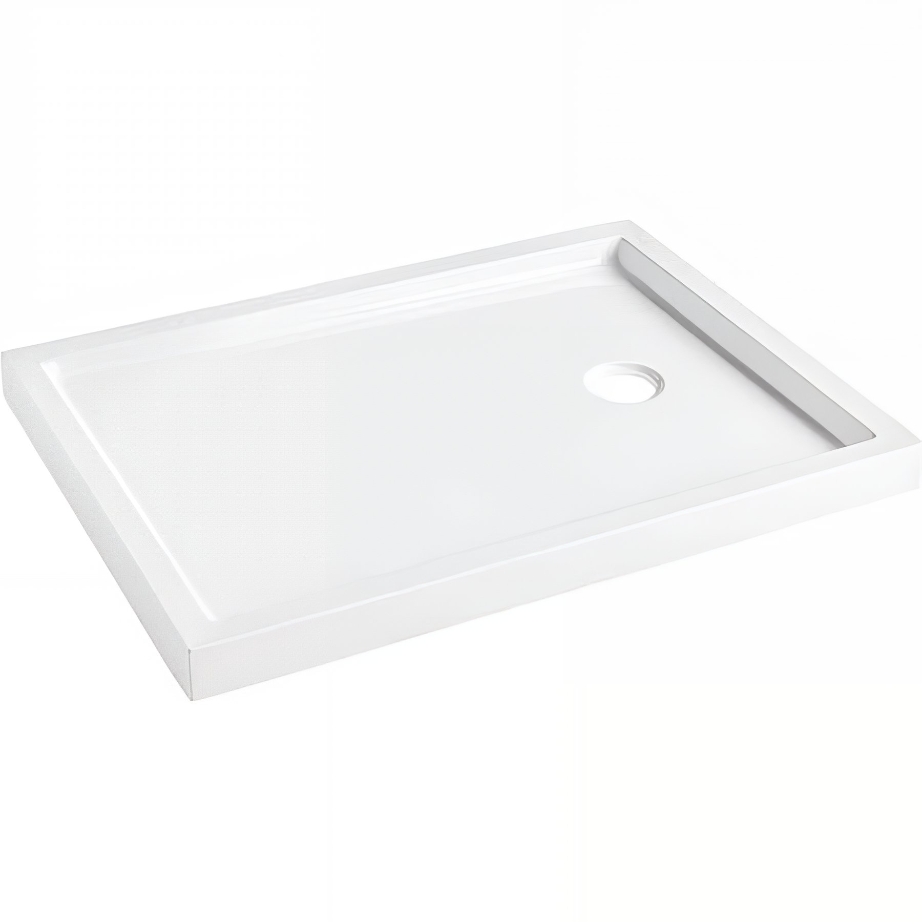 Receveur de douche à poser acrylique haute densité fond lisse SANINDUSA Piano 130x70 épaisseur 7.5cm blanc