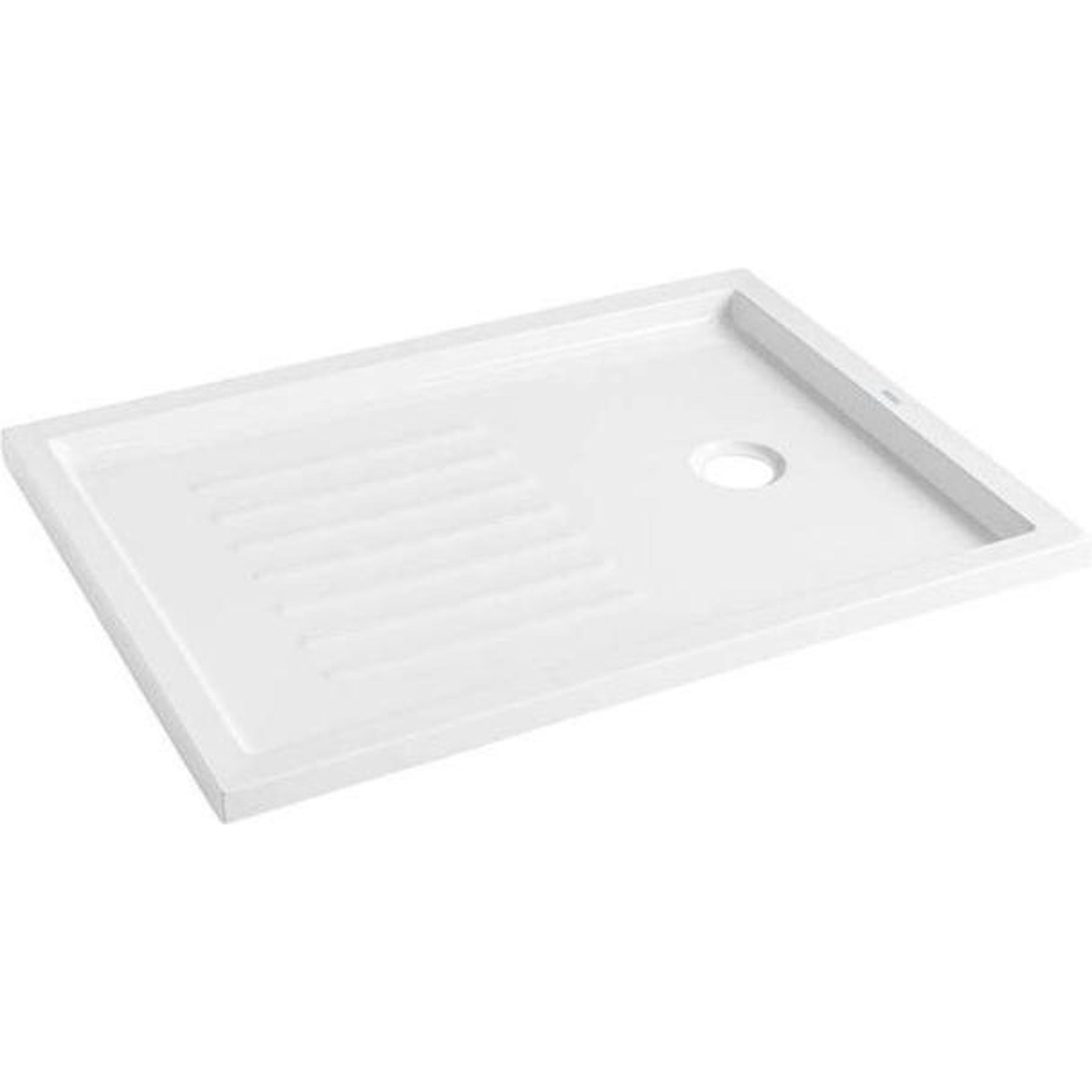 Receveur de douche acrylique Haute Densité Gamme PRO SANINDUSA Piano fond rainuré surface antiglisse 120x90 épaisseur 3.5cm couleur blanc   