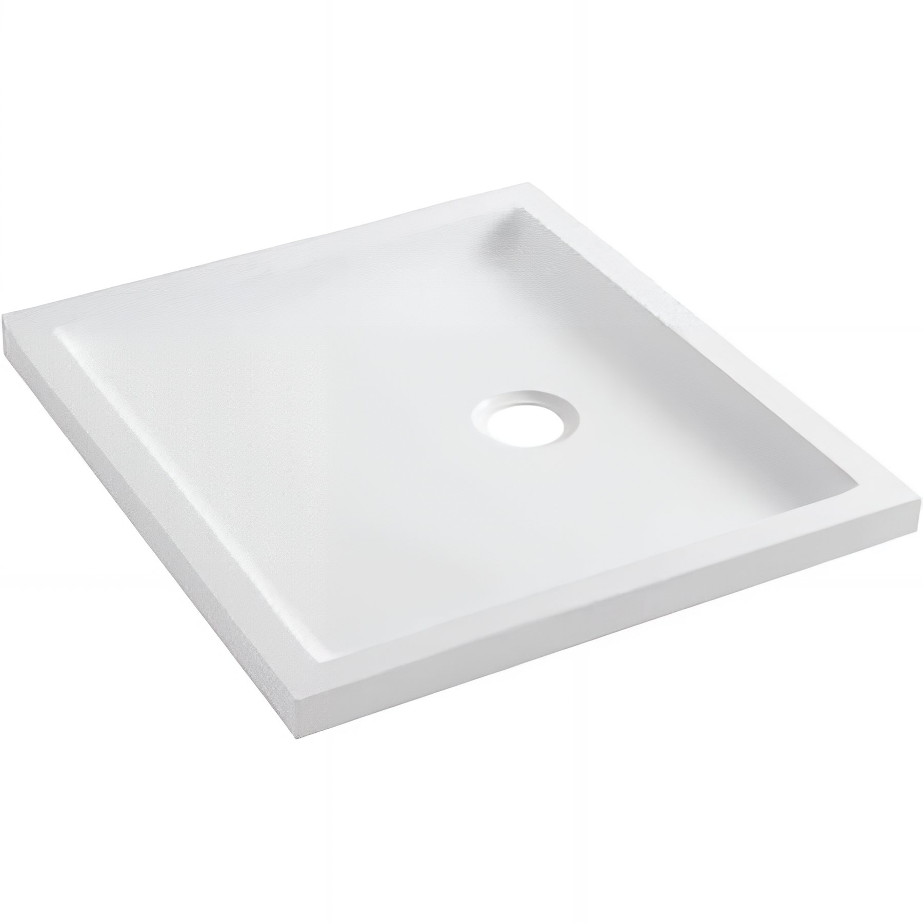 Receveur de douche extra-plat acrylique haute densité SANINDUSA Piano fond lisse 80x80 épaisseur 3.5cm blanc   