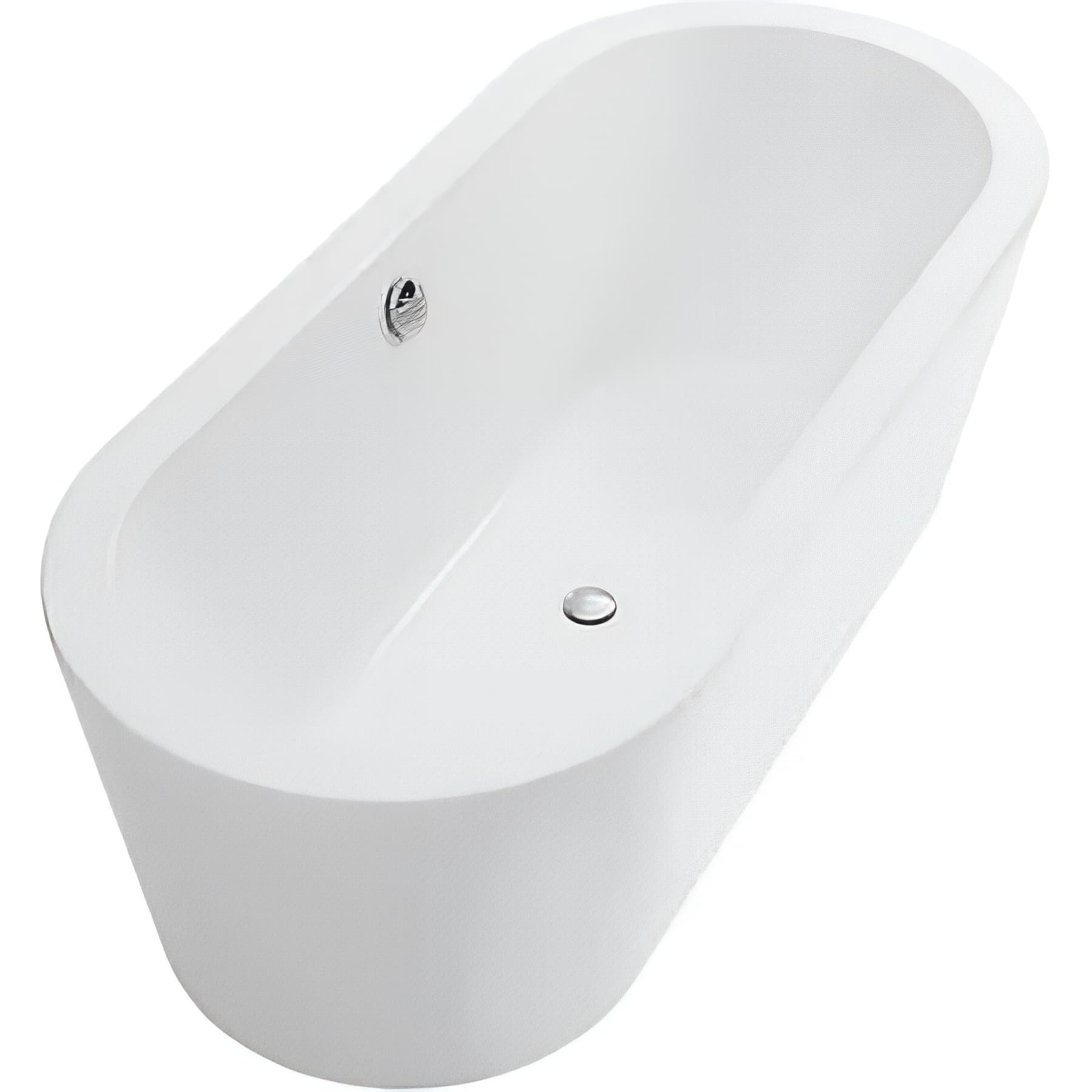 Baignoire îlot blanche 180x80 ovale à poser au sol acrylique très haute densité SANINDUSA Freestanding UrbY Plus (livrée avec vidage)   