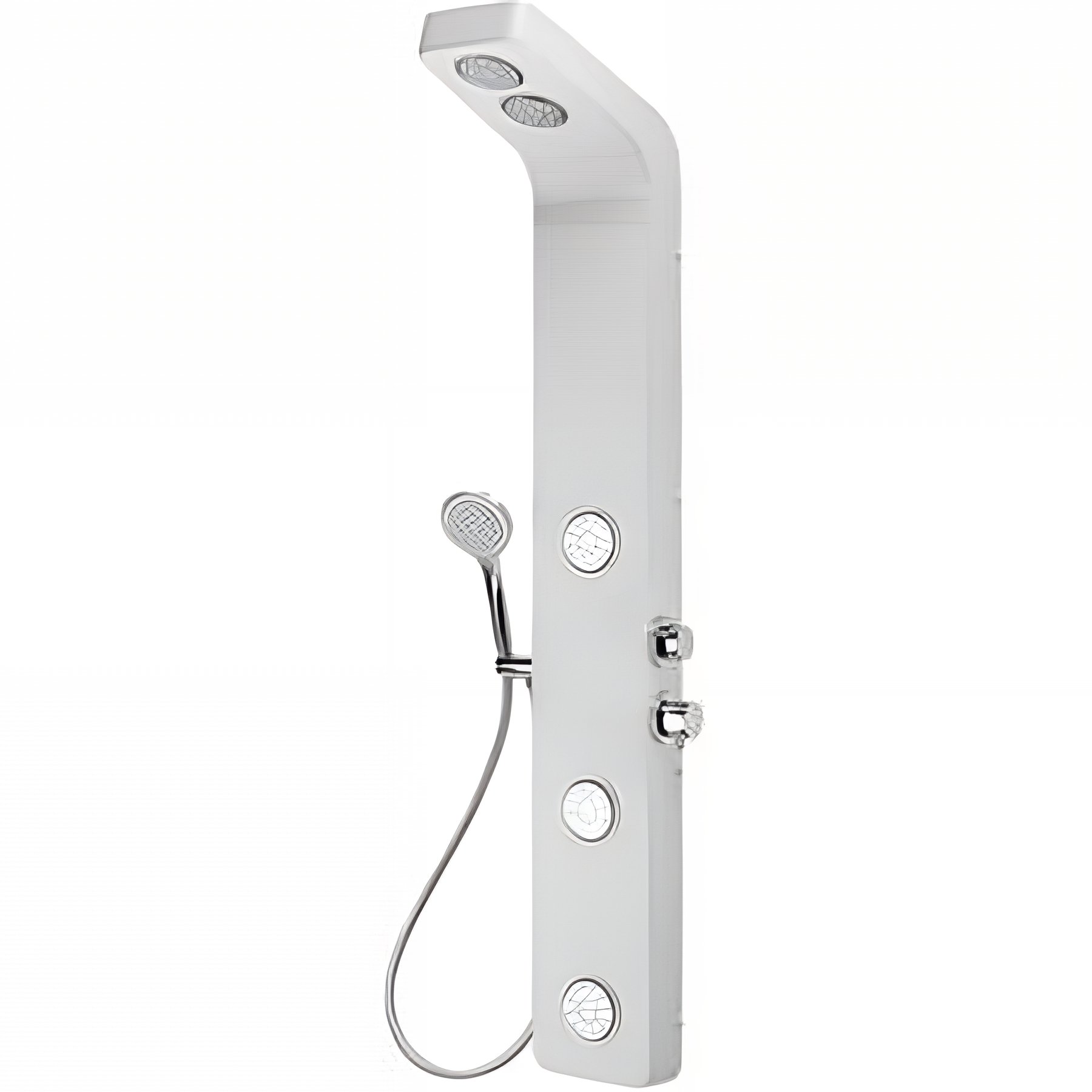 Colonne de douche blanche hydromassante 5 injecteurs réglables SANINDUSA Shadow livré avec flexible et douchette