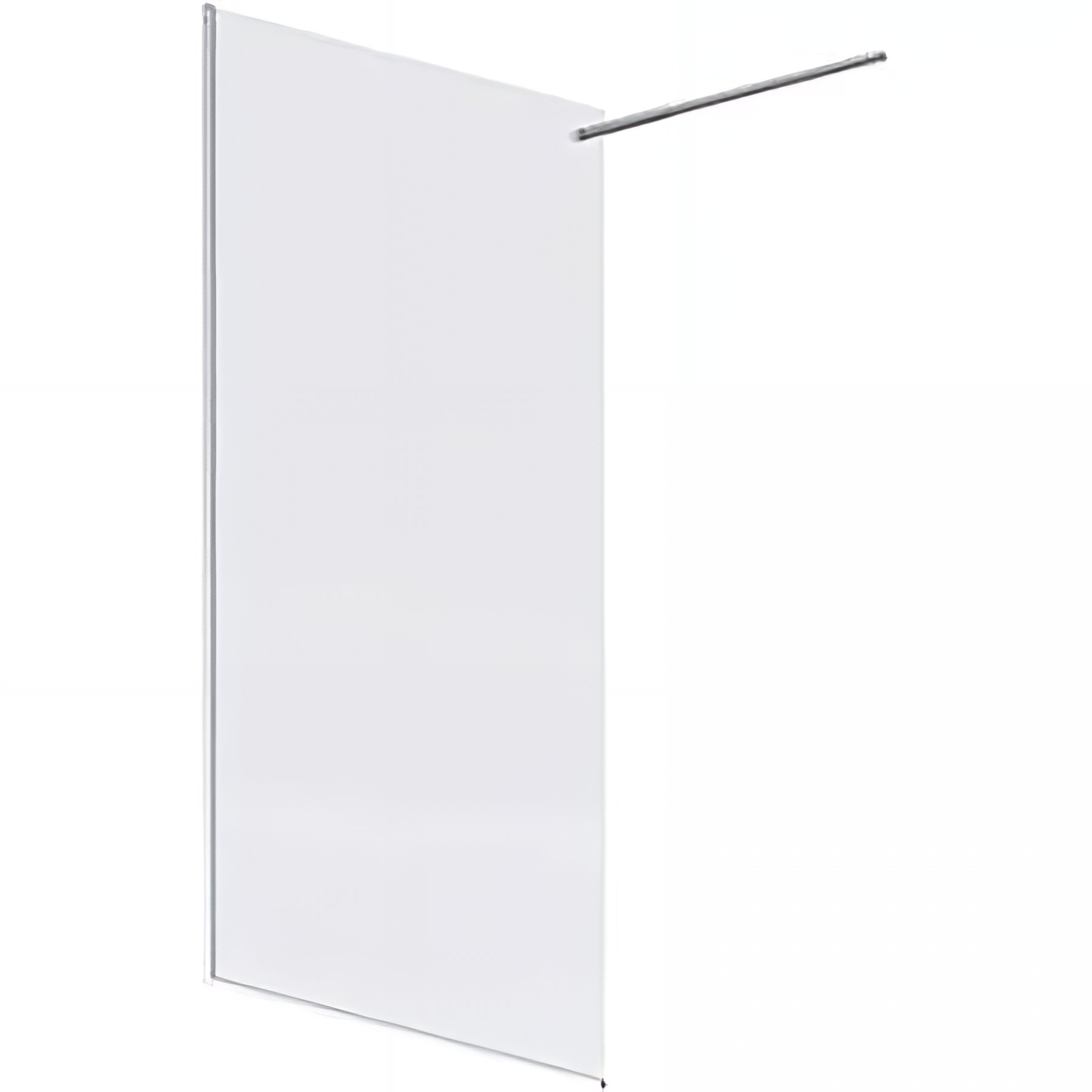 Paroi de douche murale fixe verre trempé 8mm fixation murale+barre de renfort finition inox SANINDUSA Screen hauteur 2,04m largeur 100 verre cristal