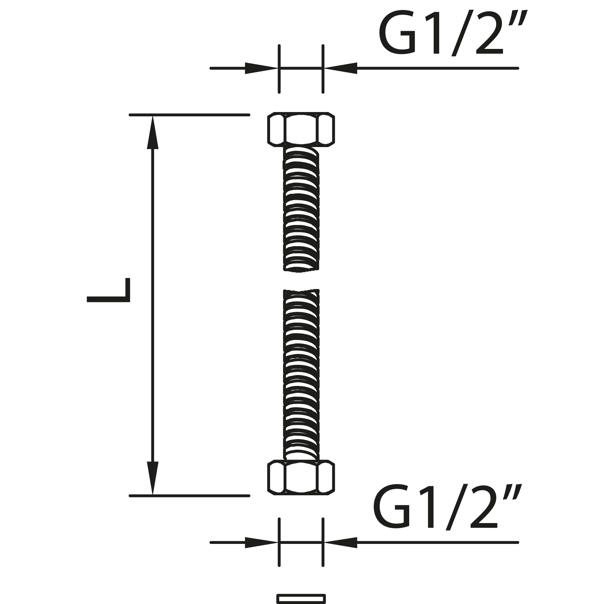 Flexible de douche CLEVER Gamme PRO INOX 60cm-diamètre standard 15x21 (1/2)