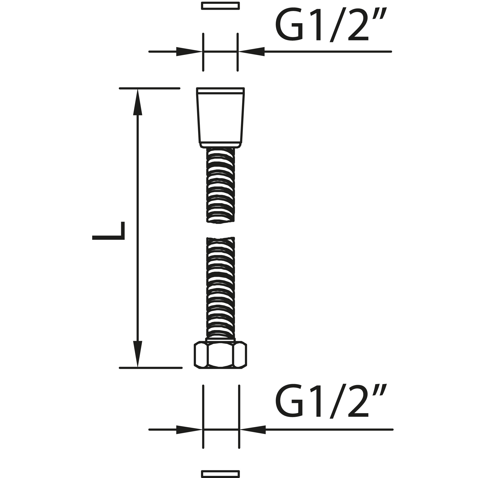 Flexible de douche CLEVER Gamme PRO INOX 1,2M-diamètre standard 15x21 (1/2) ACS