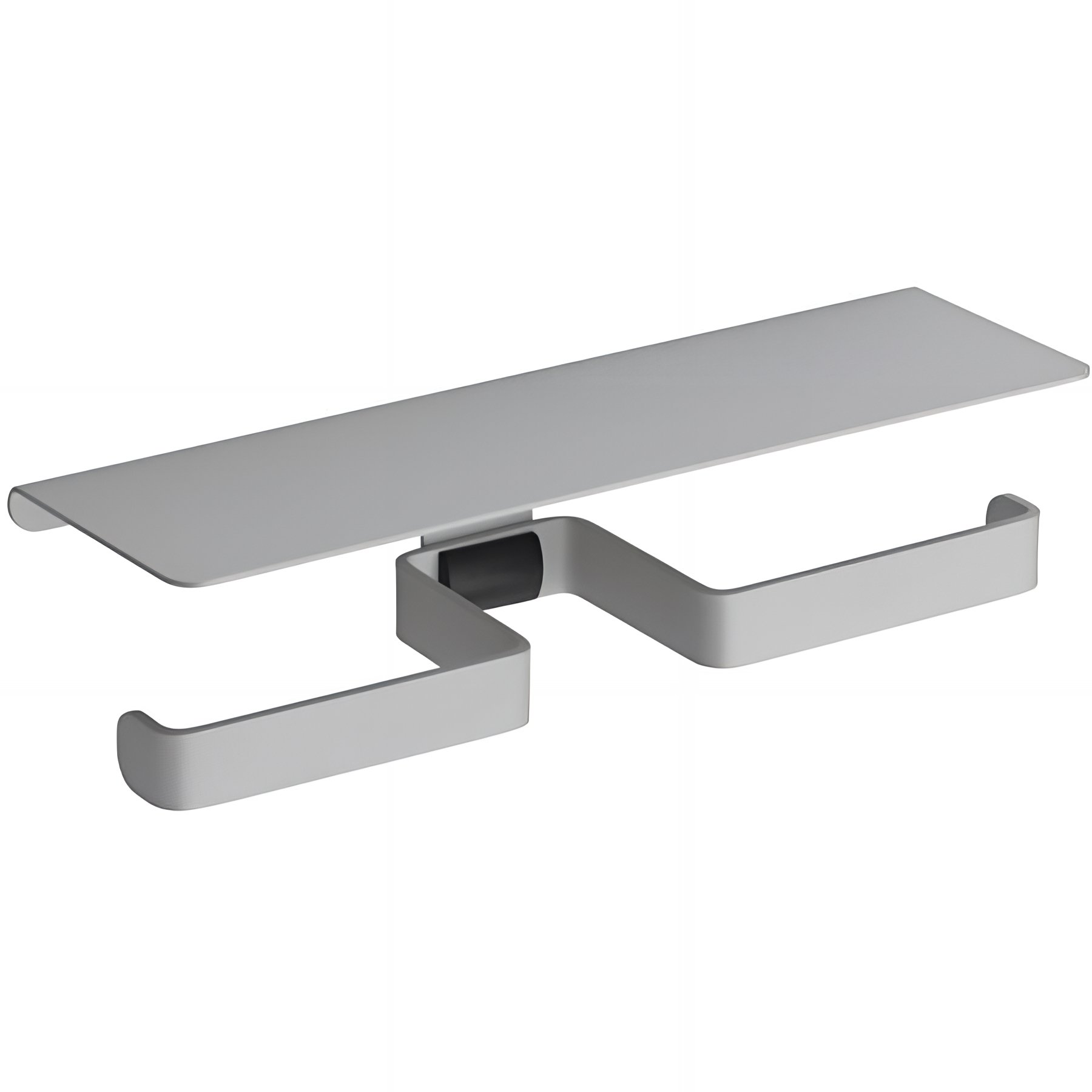 Distributeur papier WC Gamme PRO PELLET rouleau double 325 mm alu Plié thermolaqué gris mat