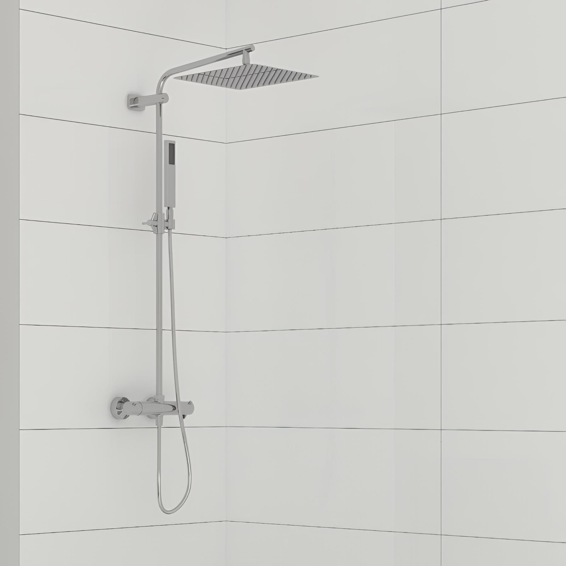 Colonne de douche KINEDO AQUAZEN équipée mitigeur thermostatique teinte de finition chromé colonne de douche gamme PRO fabriquée en France