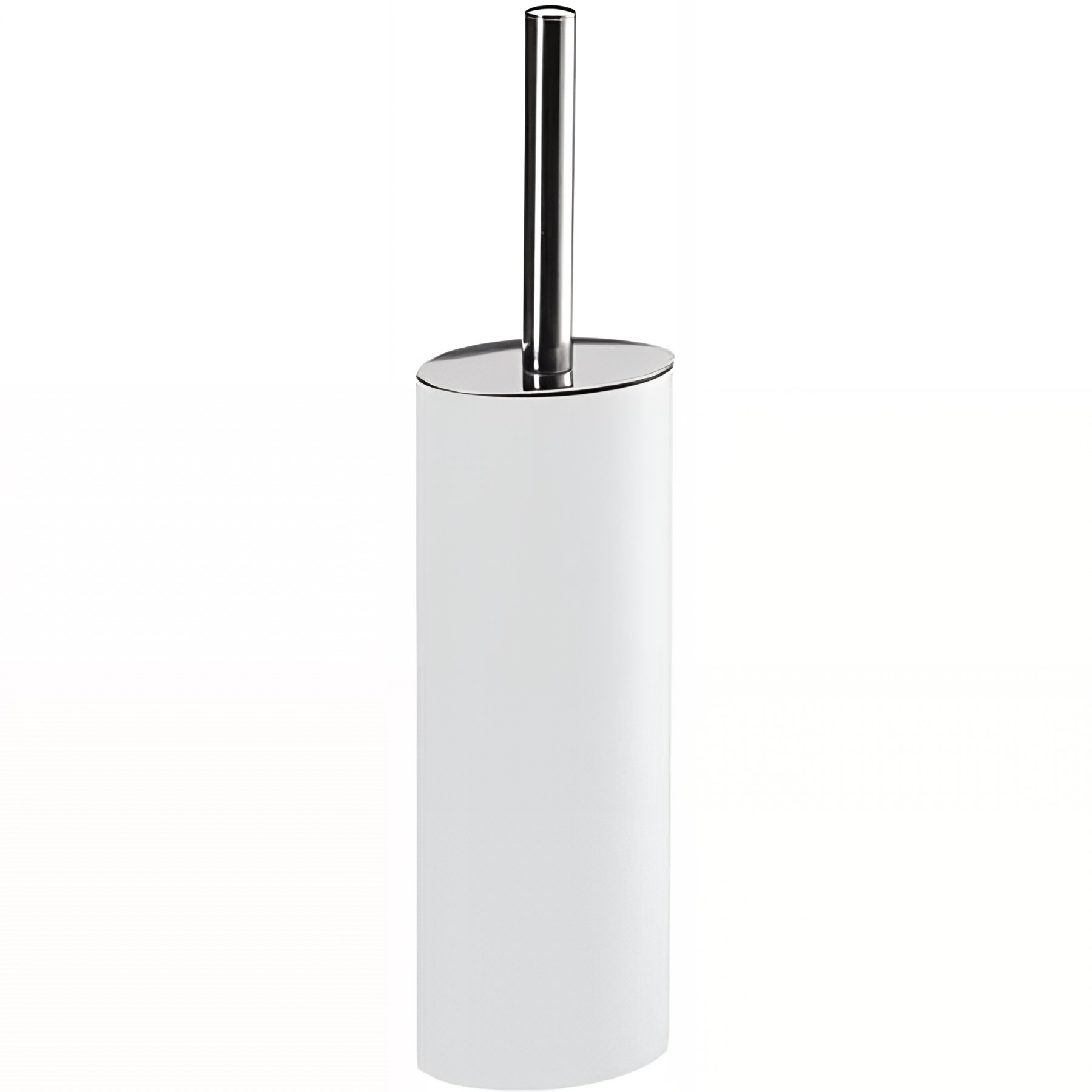 Porte-balayette Gamme PRO PELLET 100x78x385 mm inox blanc et tube inox chrome forme elliptique